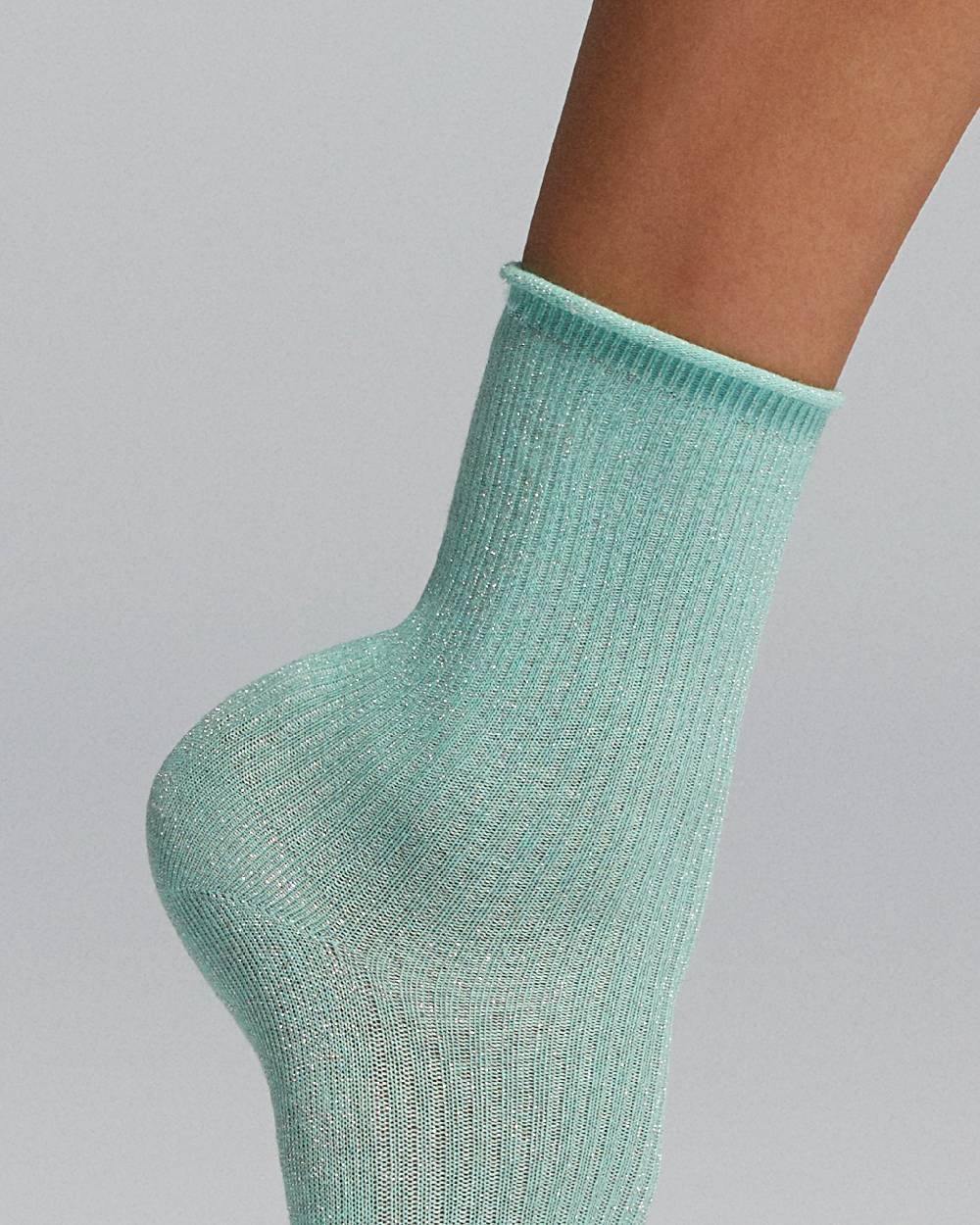 Pompea Calzino Persefone Cotone A Costina Con Lamè