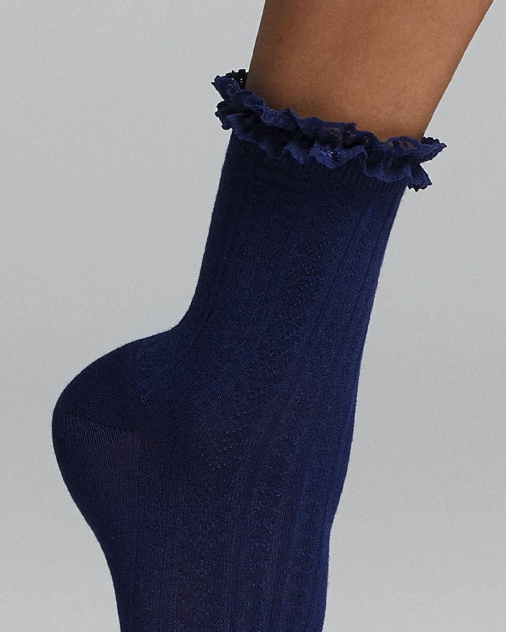 Pompea Calzino Rodia Operato Con Rouches Al Bordo