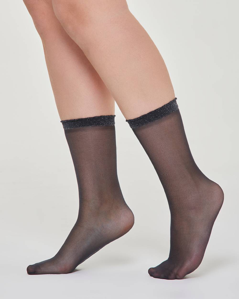 Pompea Calzino velato Alina con bordo a cappettine