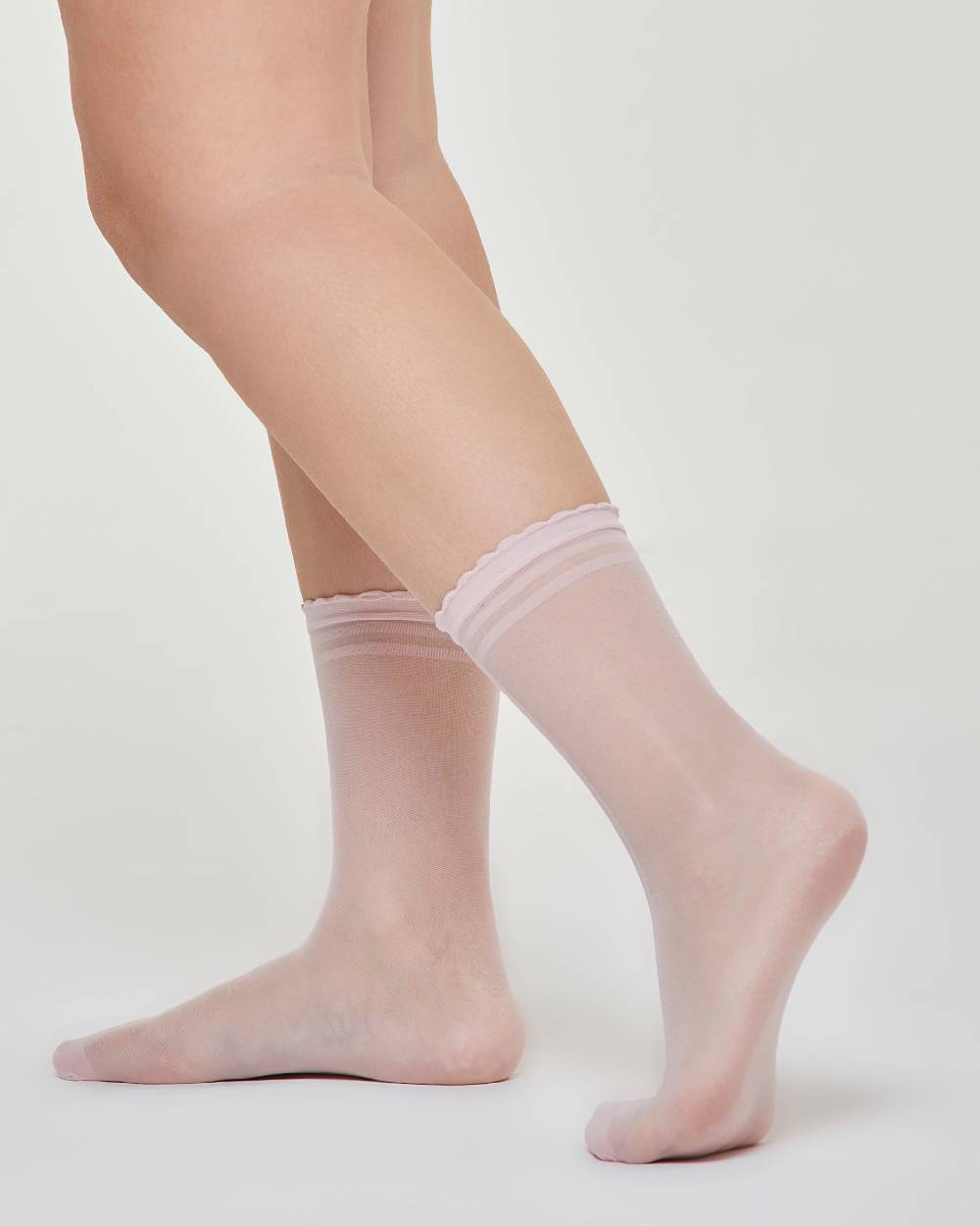 Pompea Calzino Velato Mica Con Riga Verticale