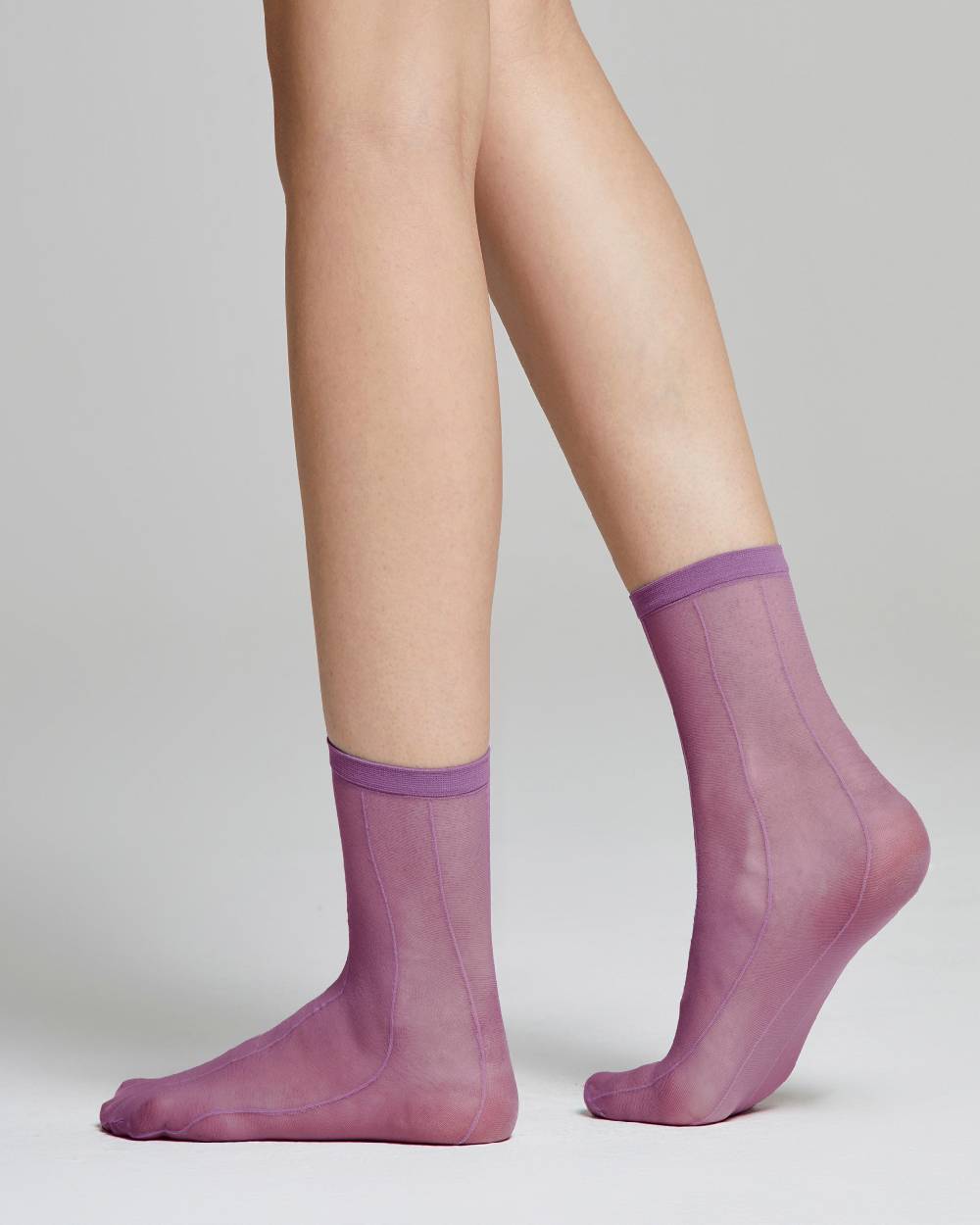 Pompea Calzino Velato Peonia Con Righe Verticali