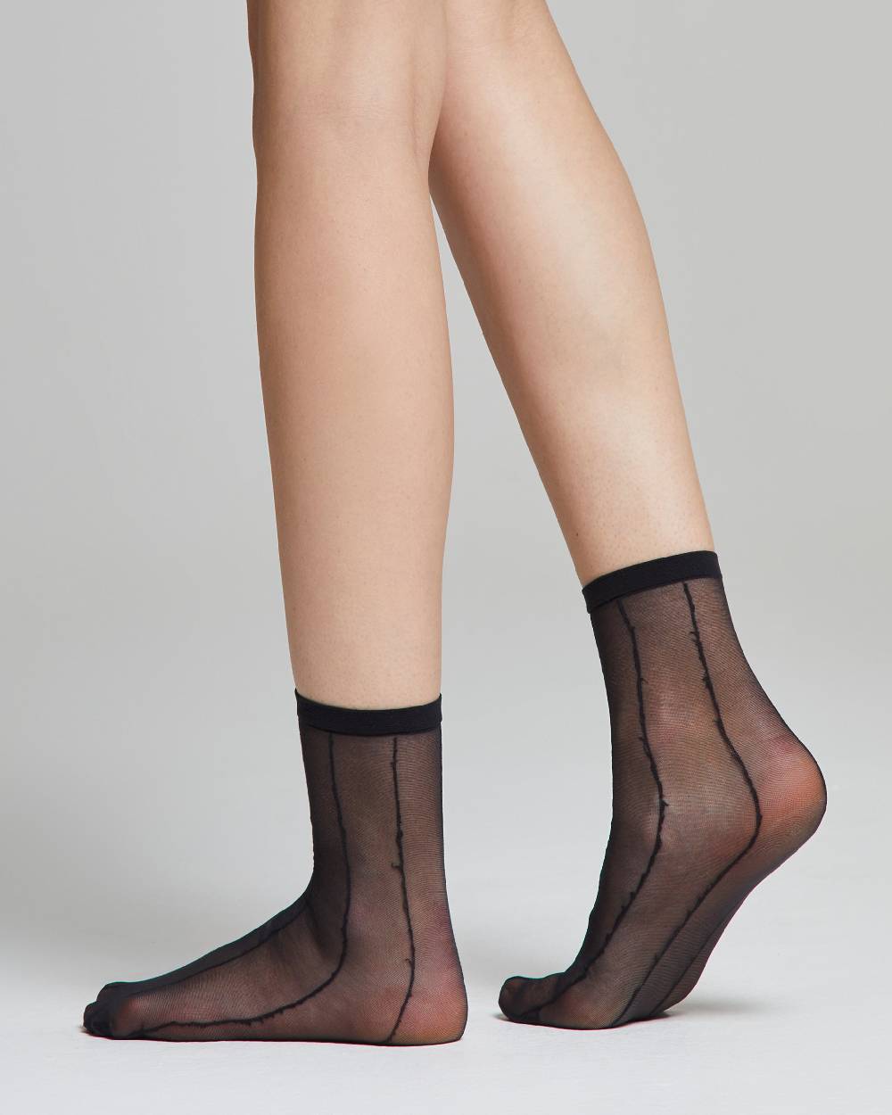 Pompea Calzino Velato Peonia Con Righe Verticali