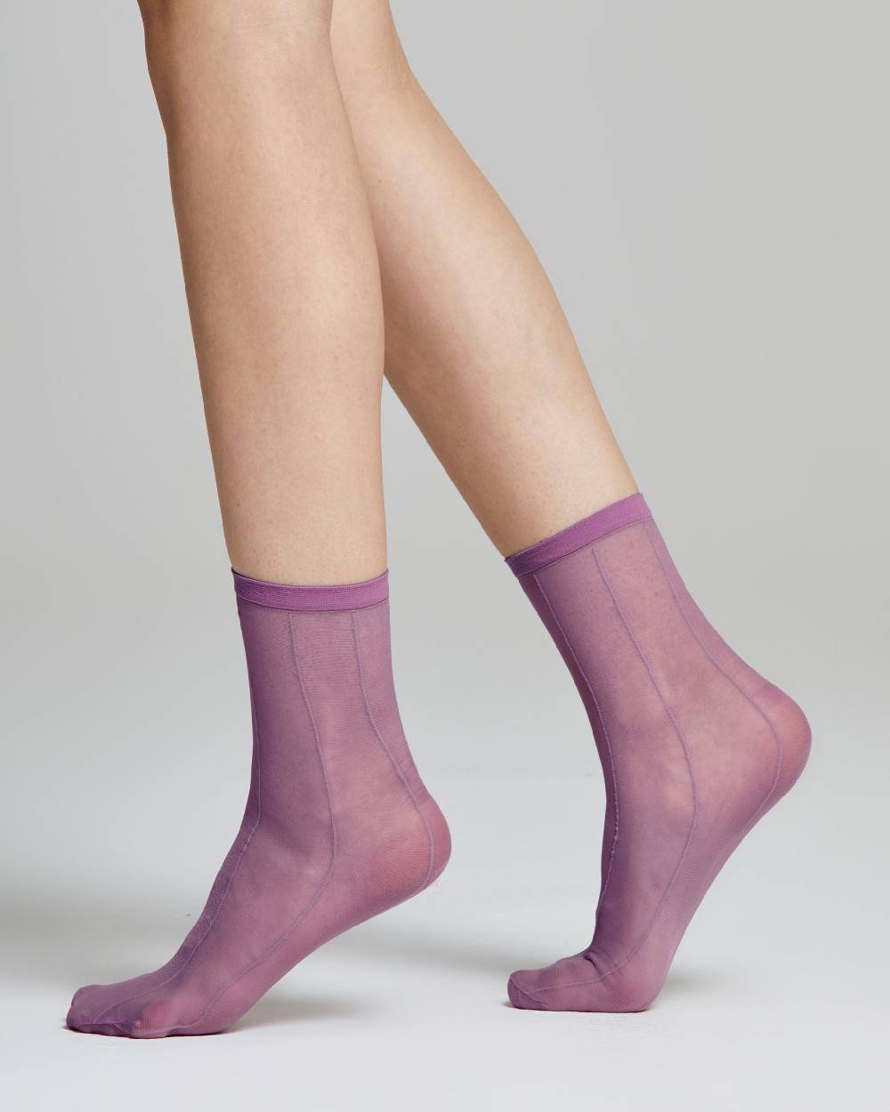 Pompea Calzino velato Peonia con righe verticali