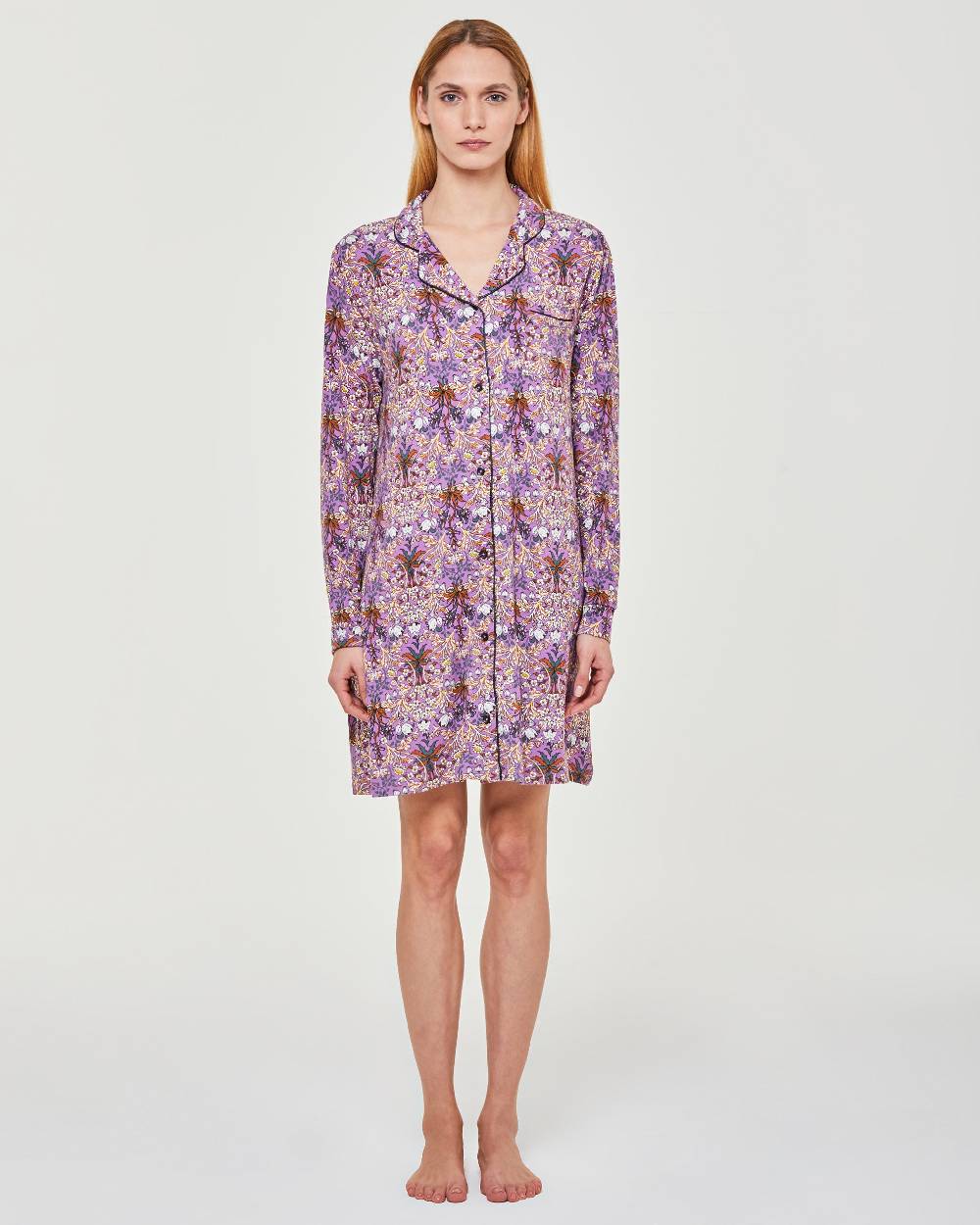 Pompea Camicia da notte viscosa Orchidea