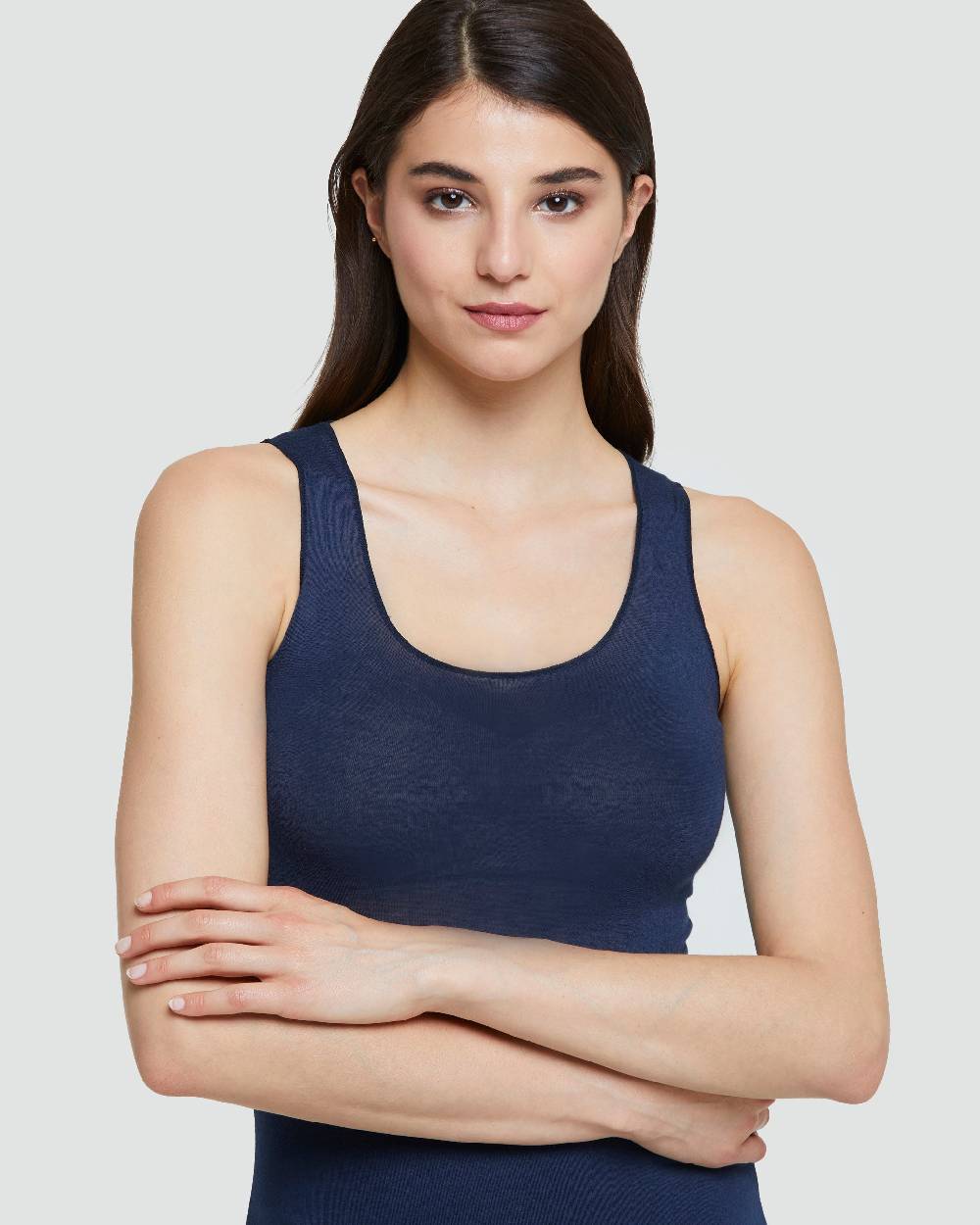 Pompea CANOTTA SCOLLO TONDO IN MODAL CASHMERE