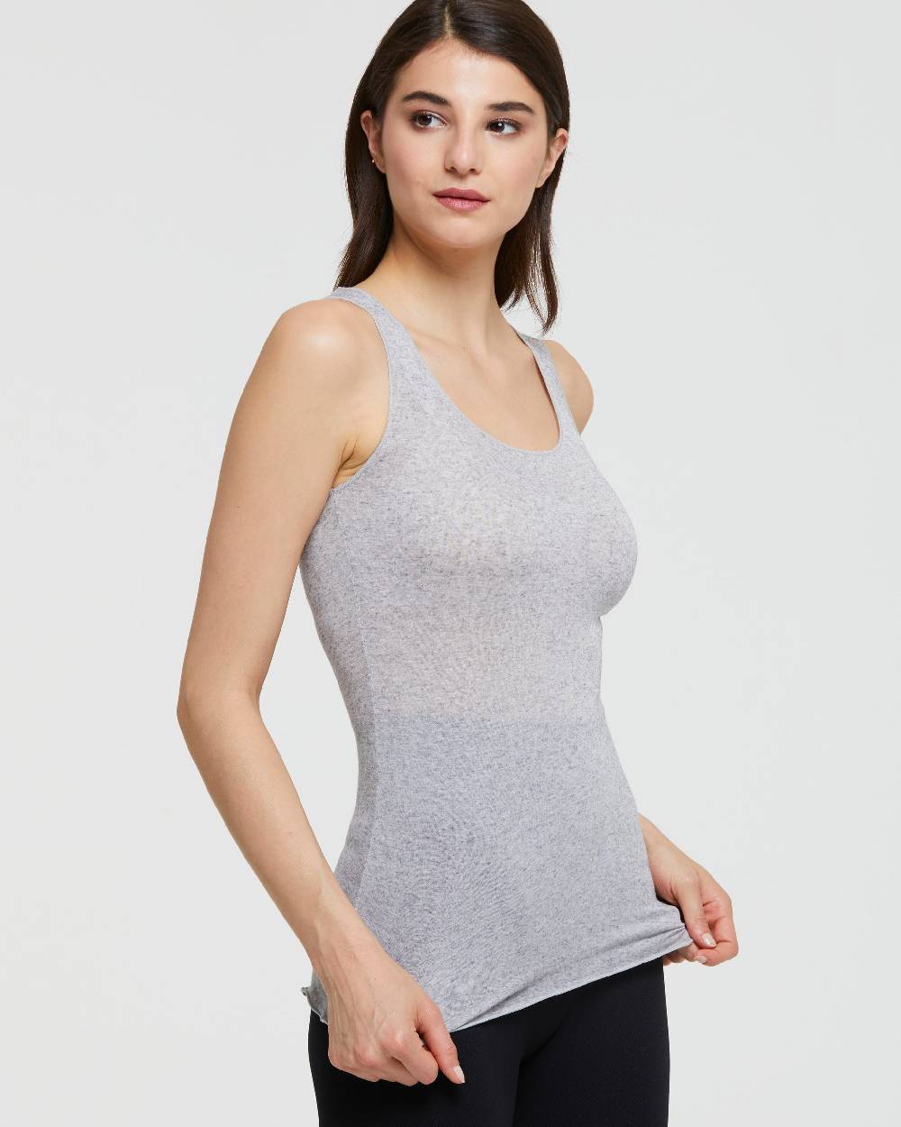 Pompea CANOTTA SCOLLO TONDO IN MODAL CASHMERE