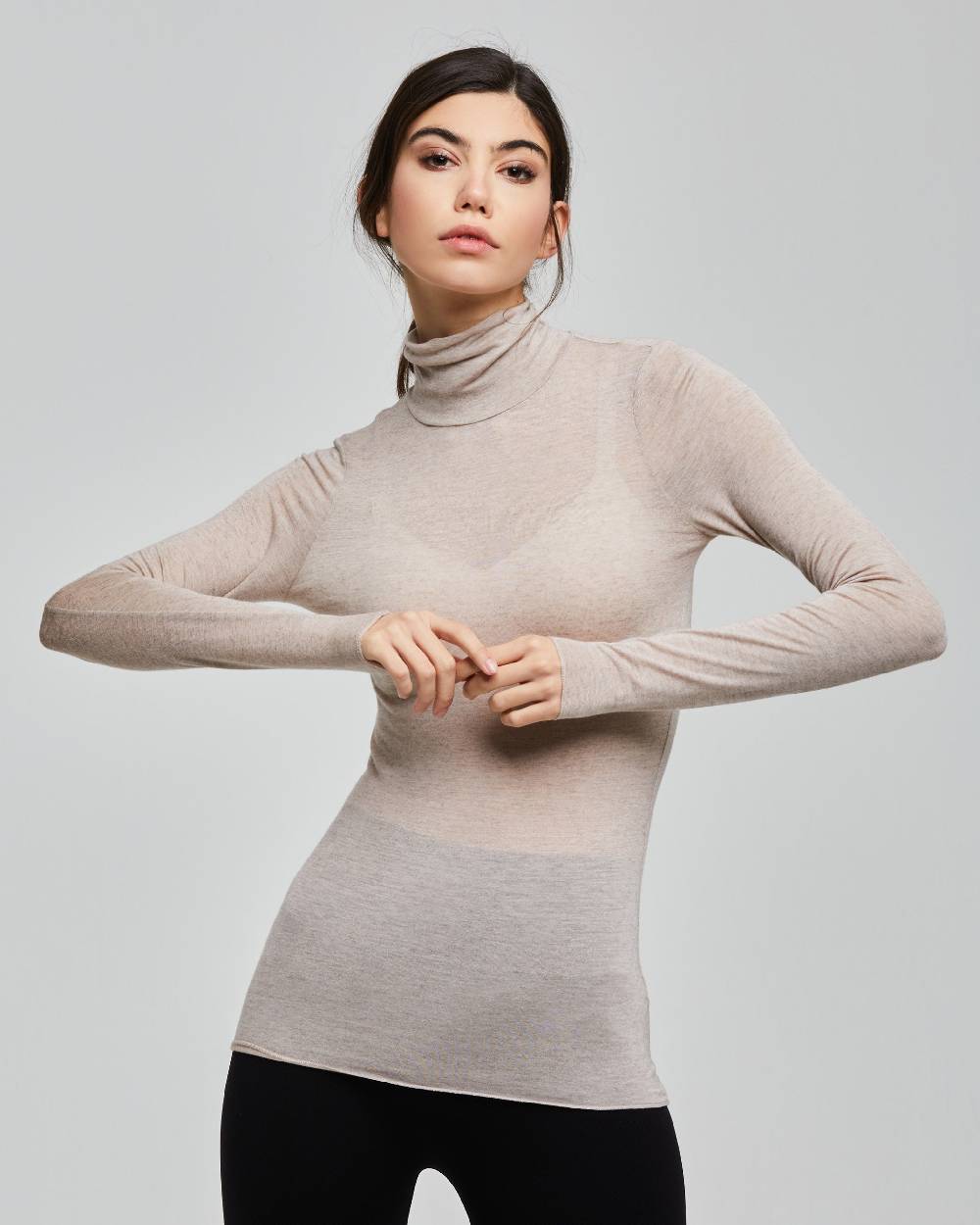Pompea Maglia Collo Alto In Modal Cashmere