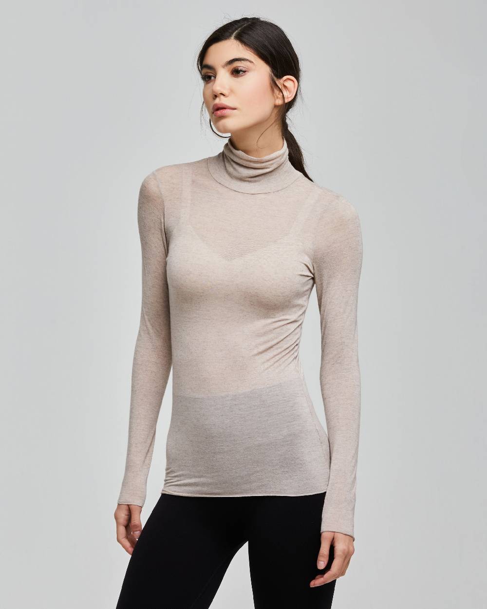 Pompea Maglia collo alto in modal cashmere