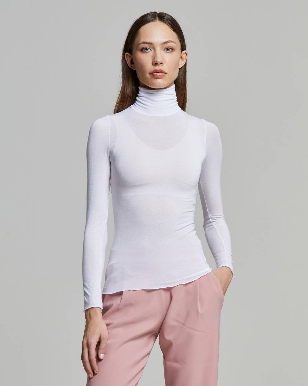 Pompea Maglia collo alto in modal cashmere