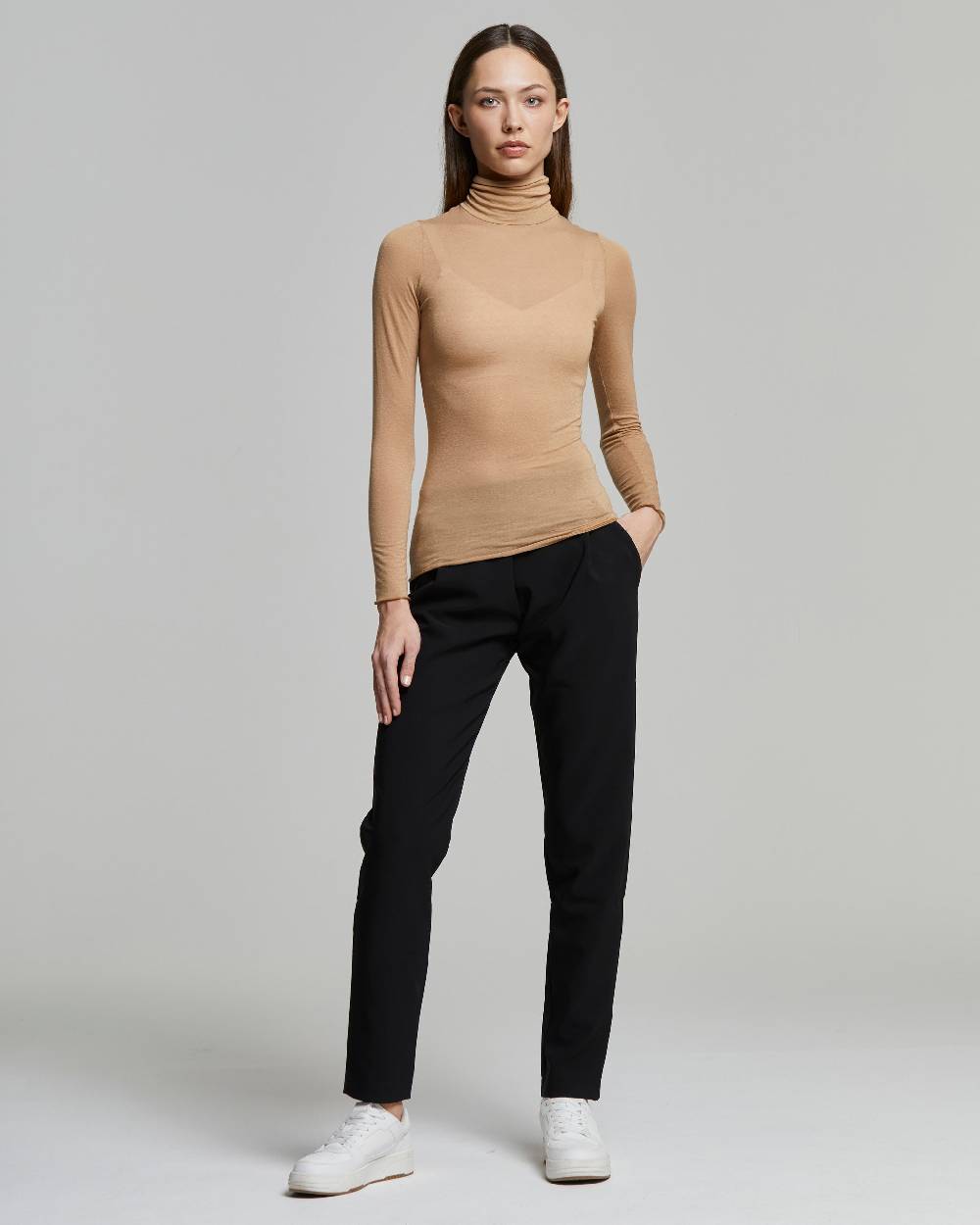 Pompea Maglia Collo Alto In Modal Cashmere