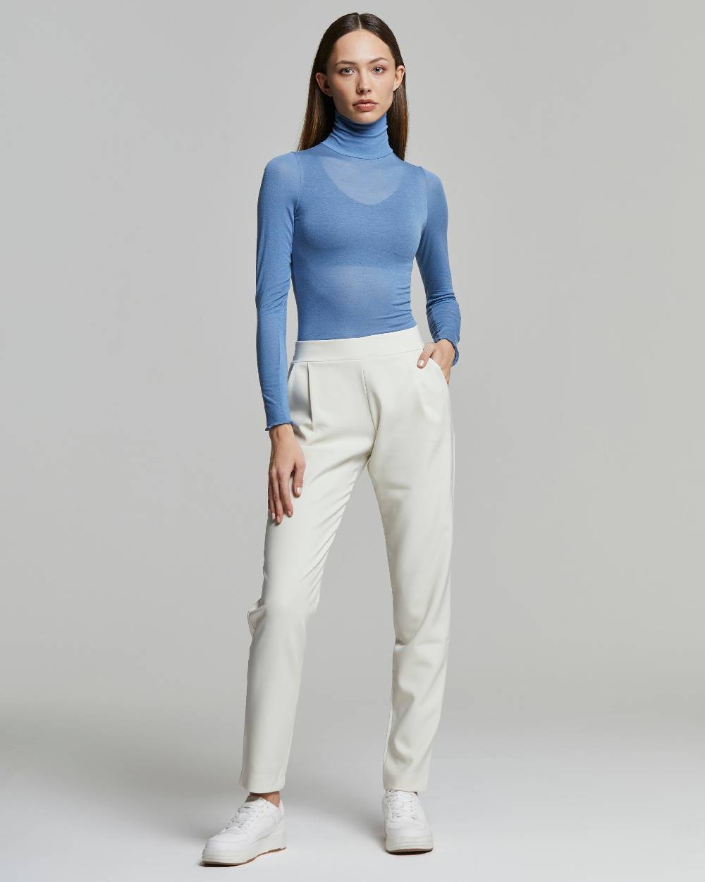 Pompea Maglia Collo Alto In Modal Cashmere