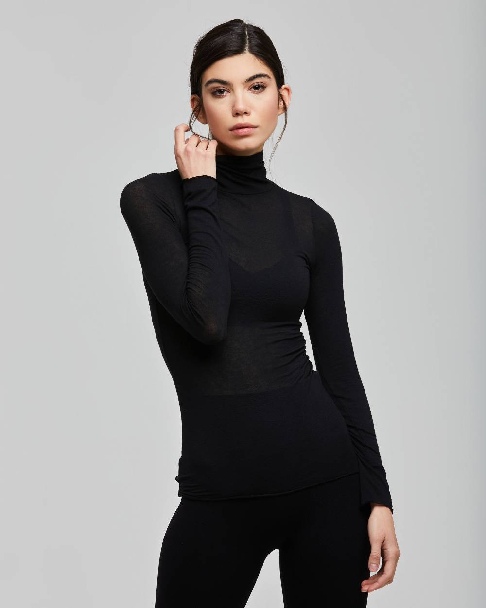 Pompea Maglia collo alto in modal cashmere