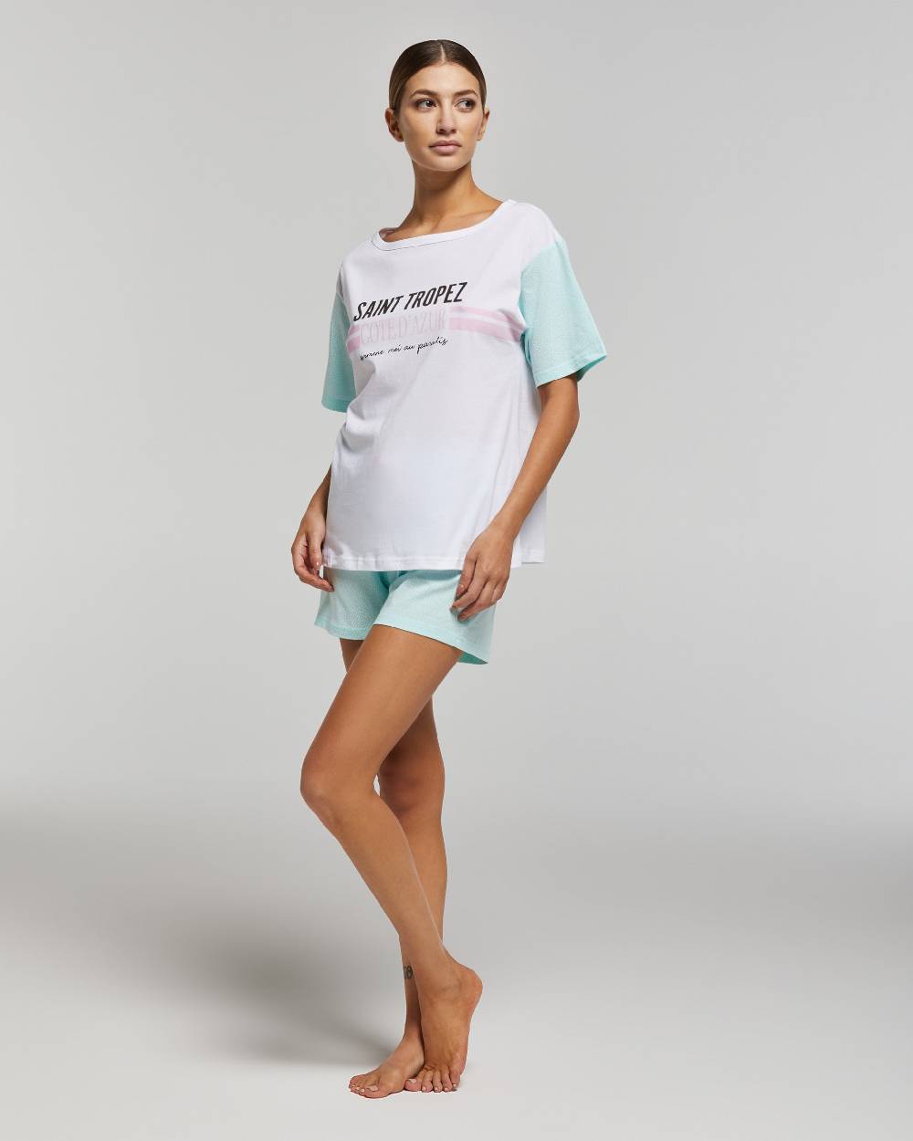 Pompea Pigiama Corto Cotone Angelica