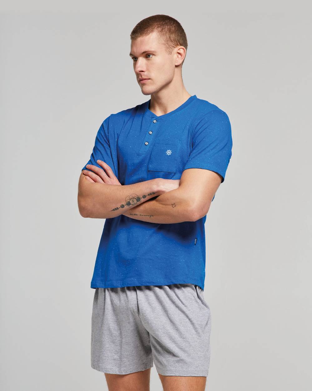 Pompea PIGIAMA CORTO COTONE MIRTO