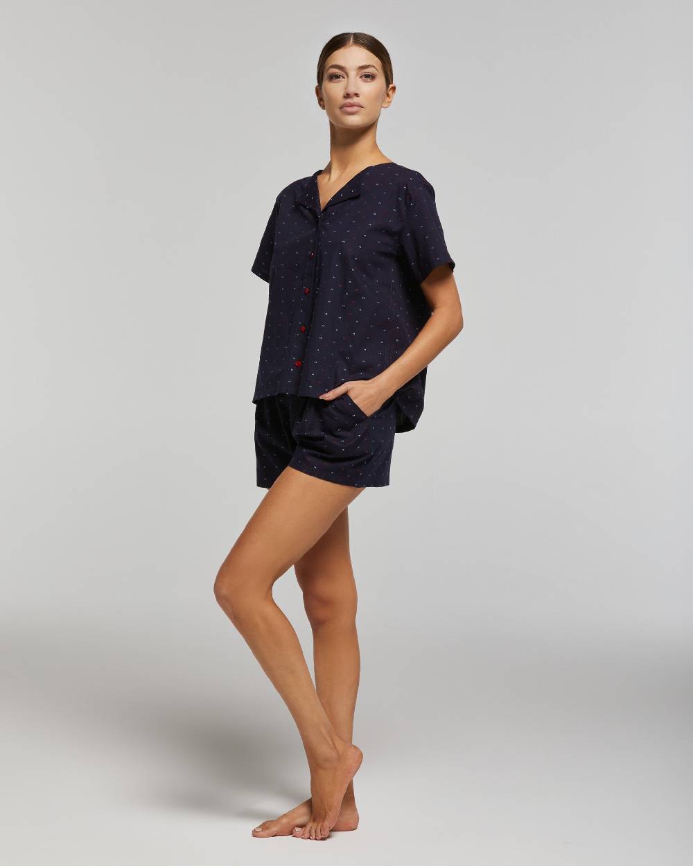 Pompea PIGIAMA CORTO COTONE RODODENDRO
