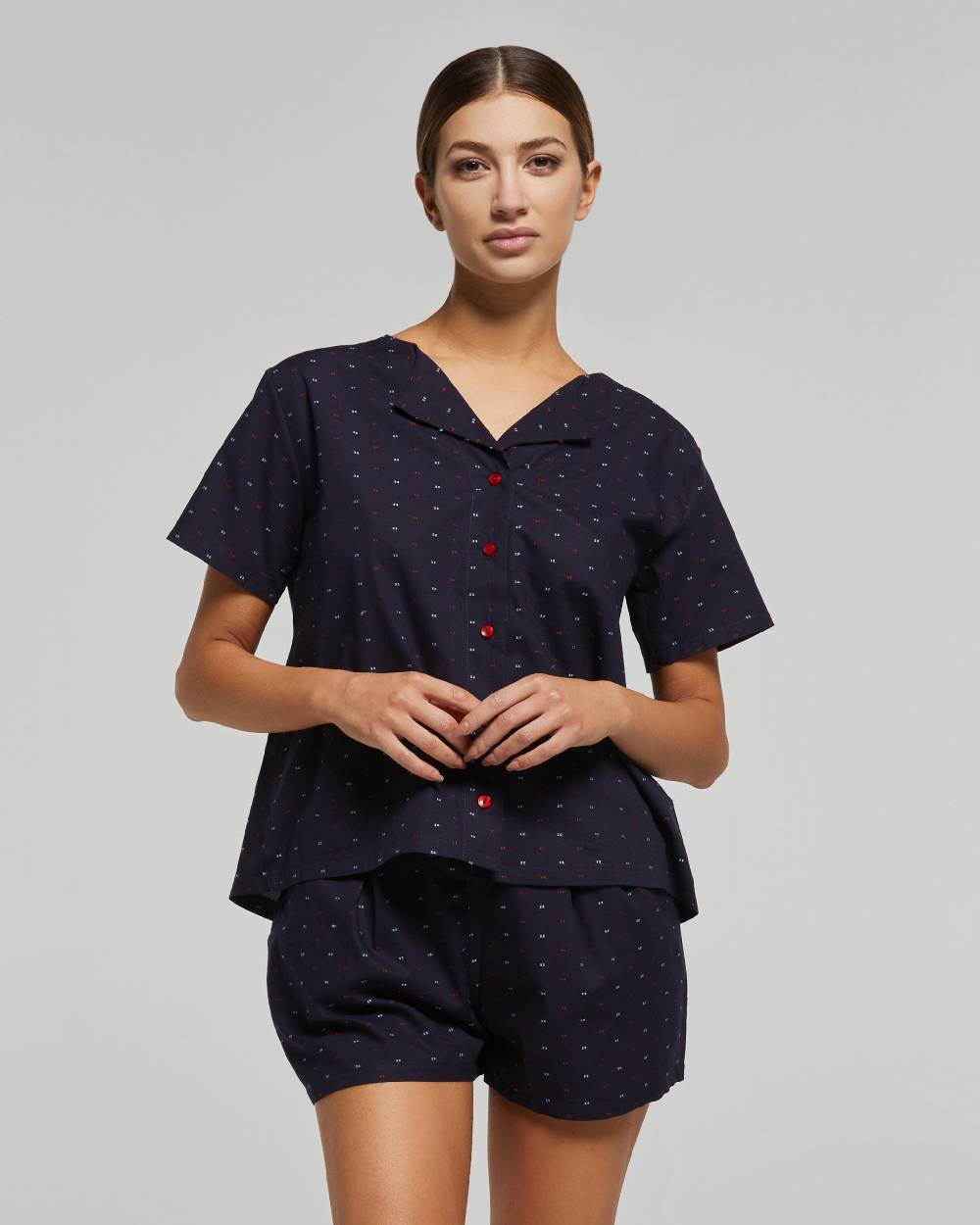 Pompea PIGIAMA CORTO COTONE RODODENDRO