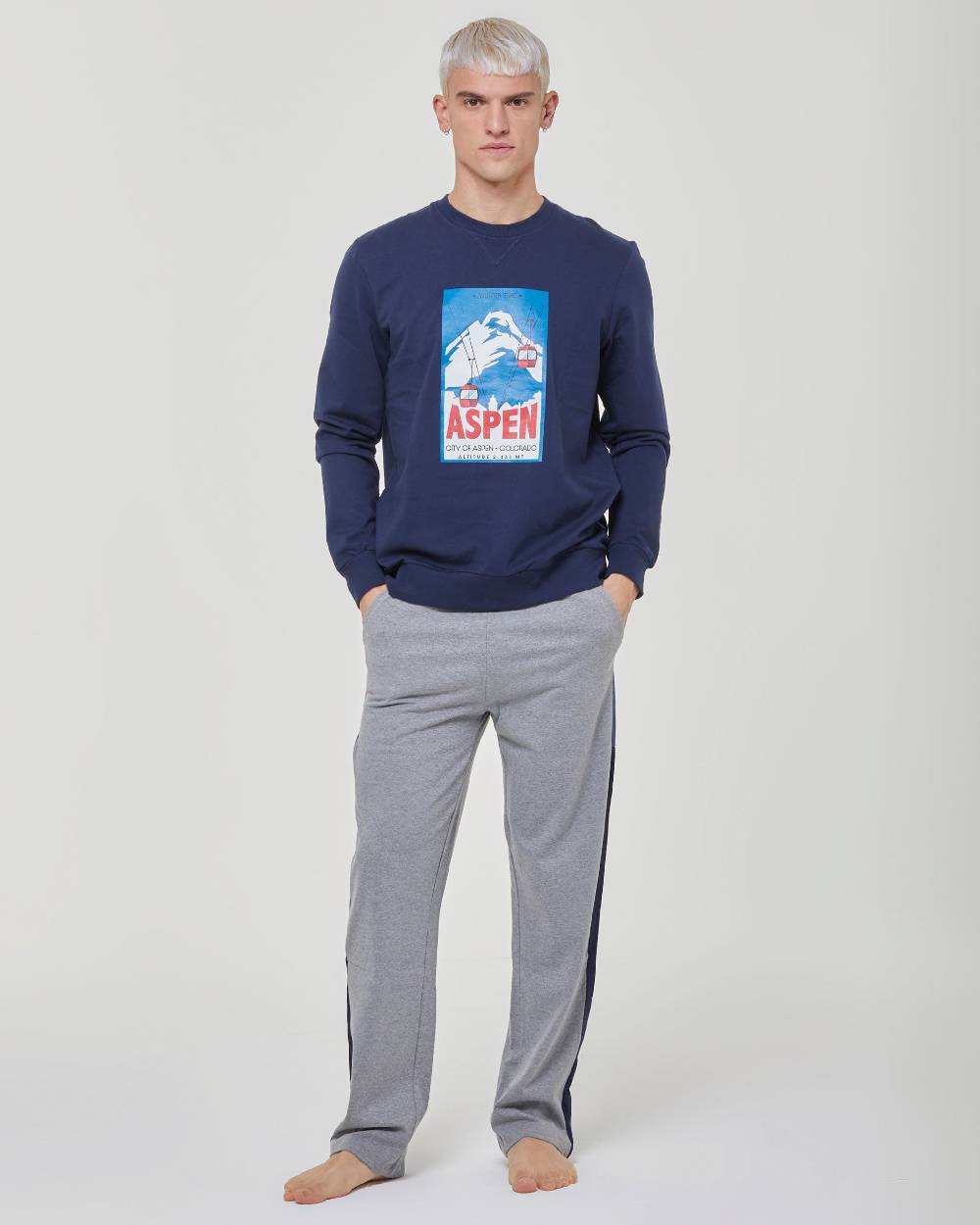 Pompea Pigiama Lungo Cotone Barzio