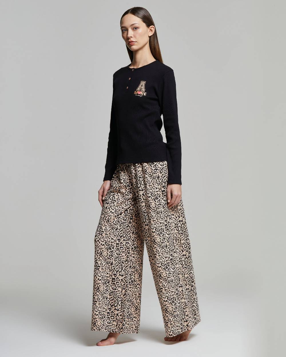 Pompea Pigiama Lungo Cotone Diamante