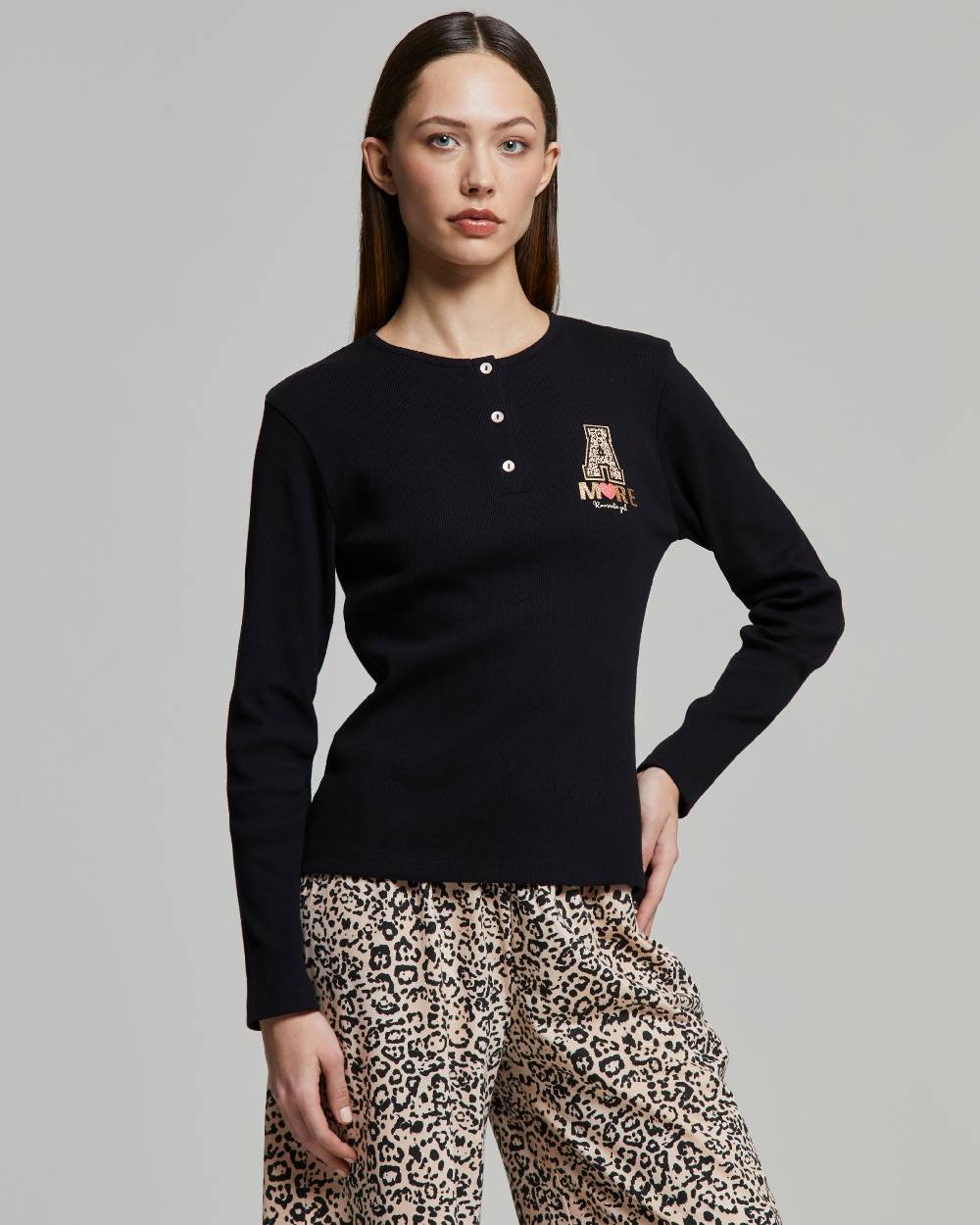 Pompea Pigiama Lungo Cotone Diamante