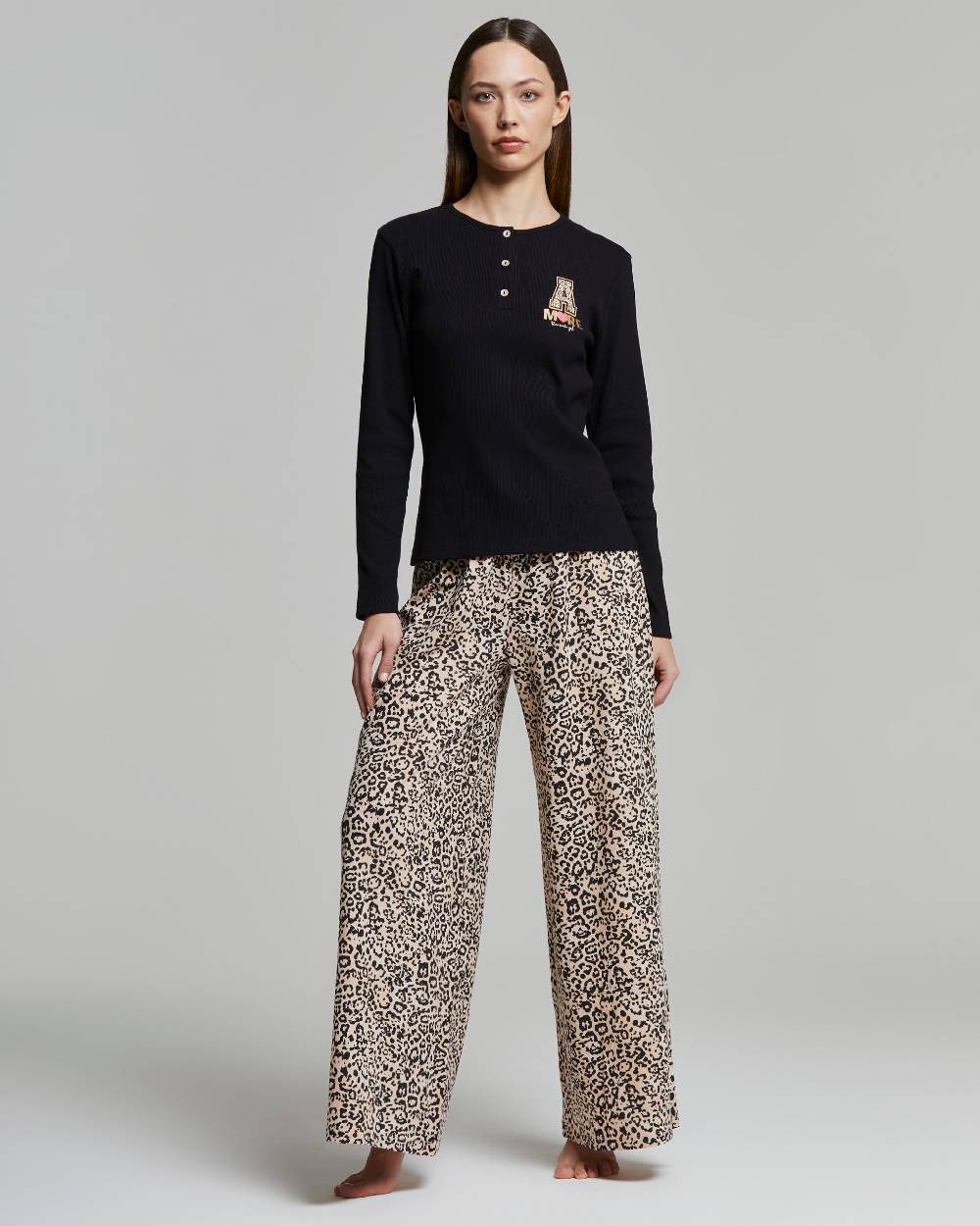 Pompea Pigiama lungo cotone Diamante