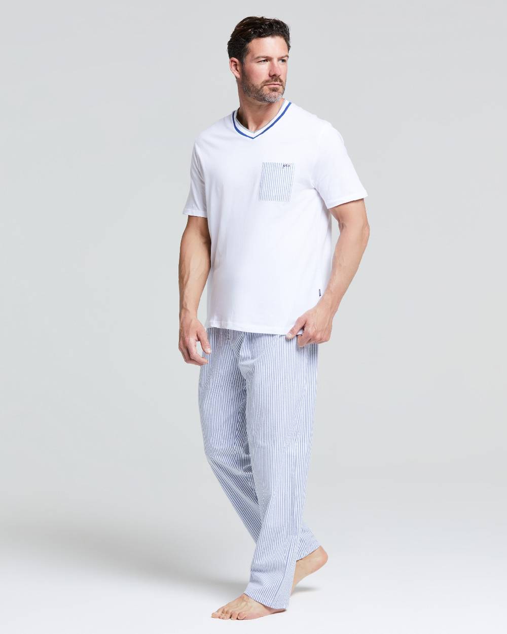 Pompea Pigiama Lungo Cotone E Tela Tristan