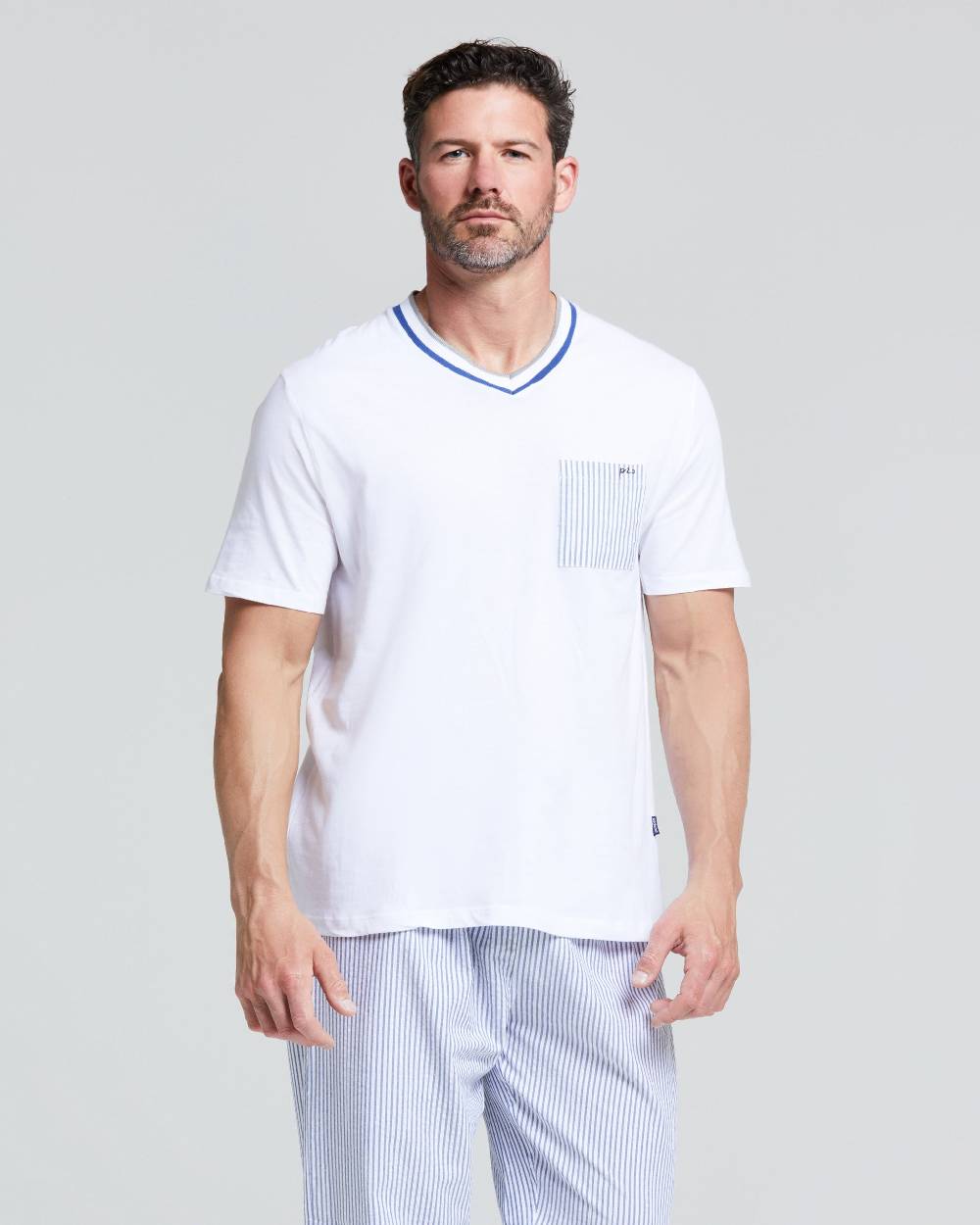 Pompea Pigiama Lungo Cotone E Tela Tristan