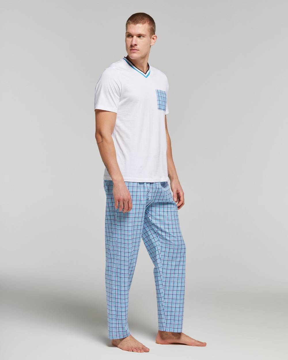 Pompea PIGIAMA LUNGO COTONE EUCALIPTO