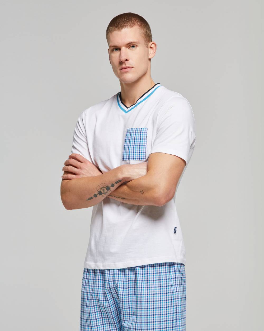 Pompea PIGIAMA LUNGO COTONE EUCALIPTO