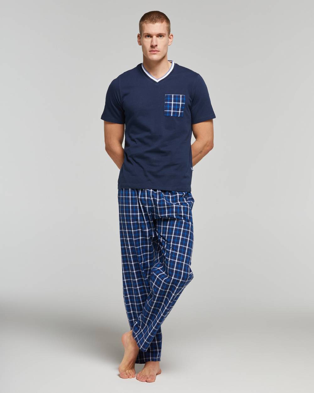 Pompea PIGIAMA LUNGO COTONE EUCALIPTO