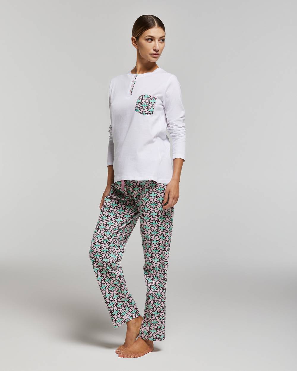 Pompea Pigiama Lungo Cotone Flavia