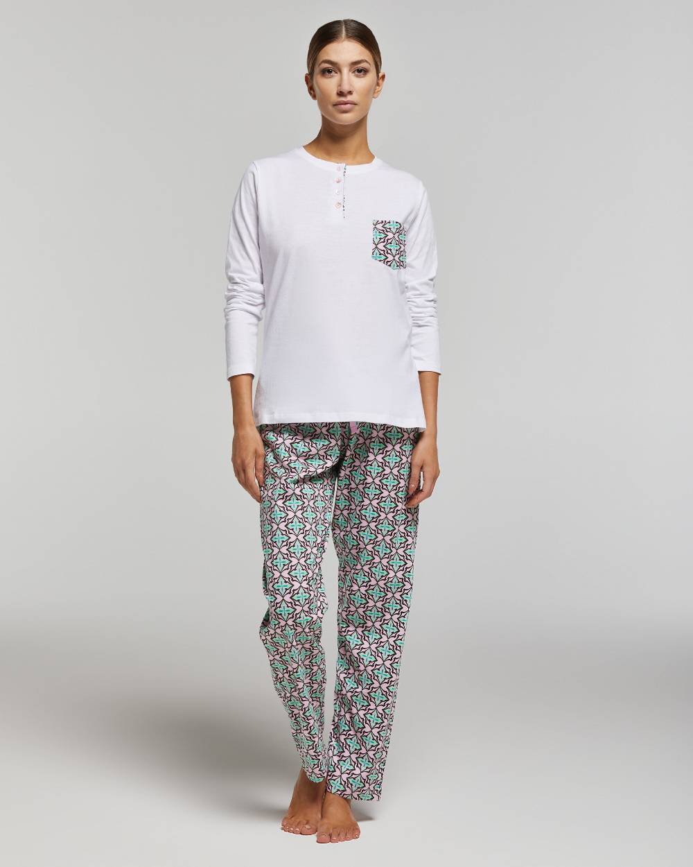 Pompea Pigiama lungo cotone Flavia