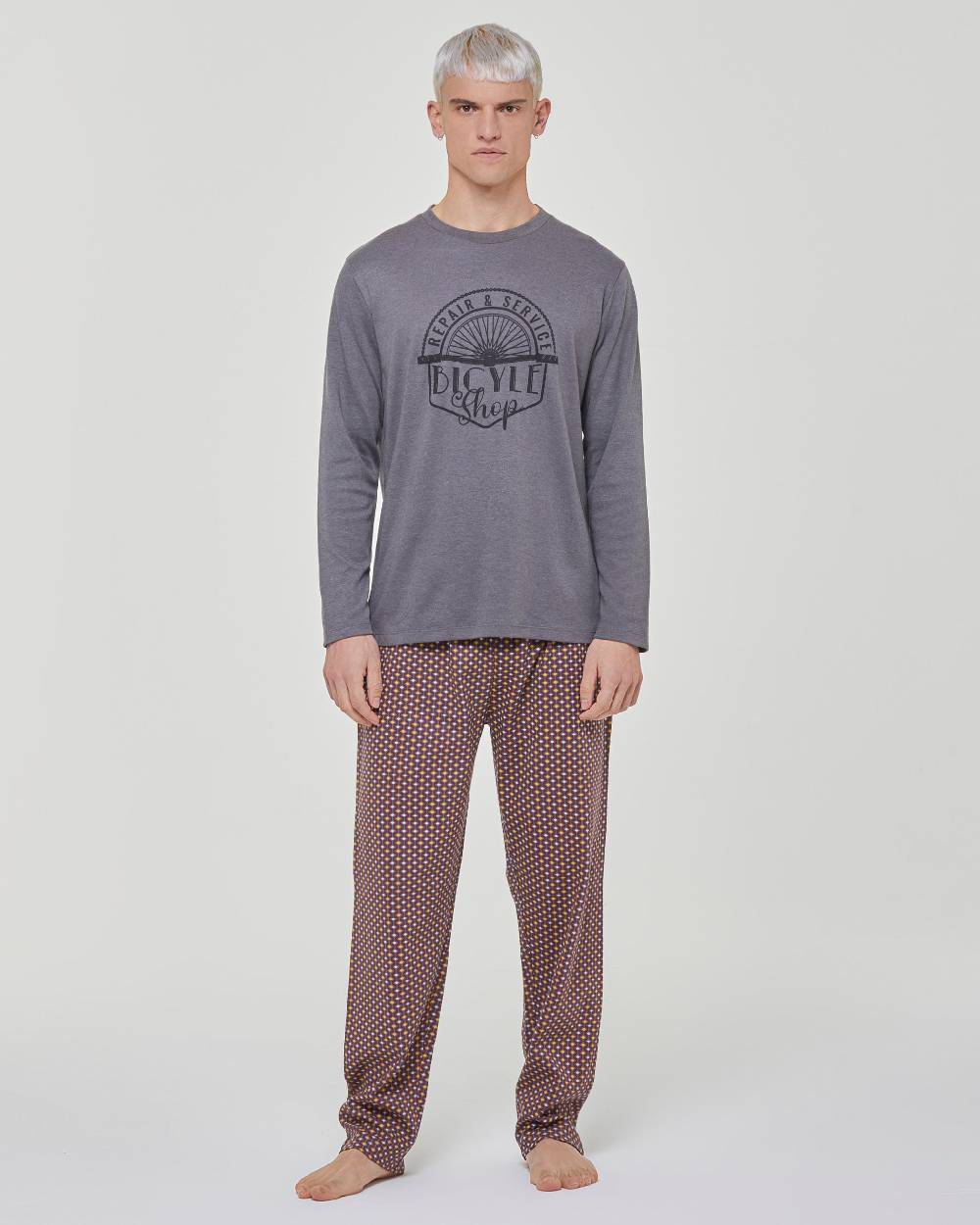 Pompea Pigiama lungo cotone interlock Dattero