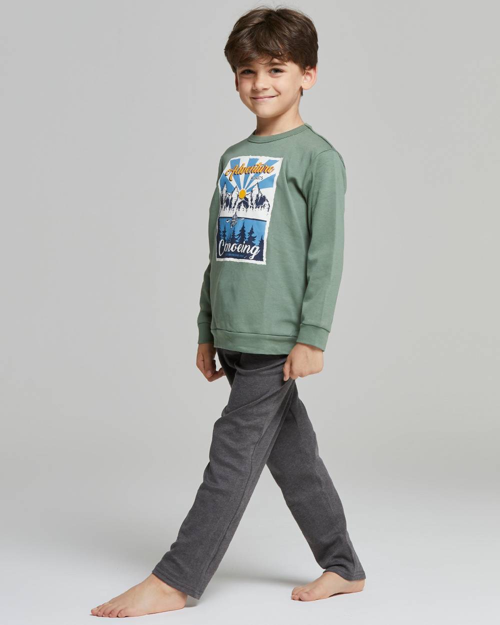 Pompea PIGIAMA LUNGO COTONE INTERLOCK GRIGNOLINO