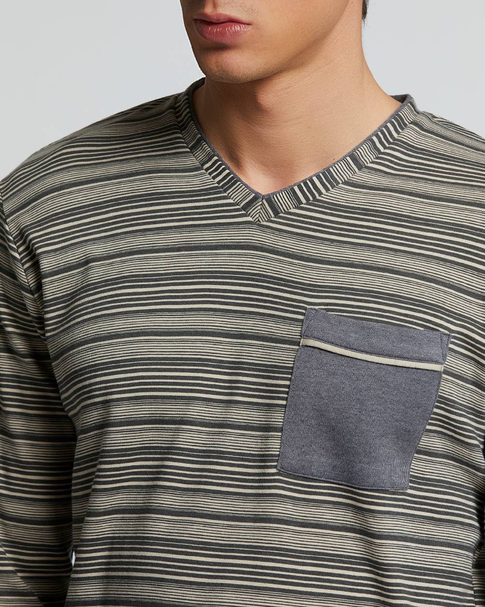 Pompea PIGIAMA LUNGO COTONE INTERLOCK NEBBIOLO