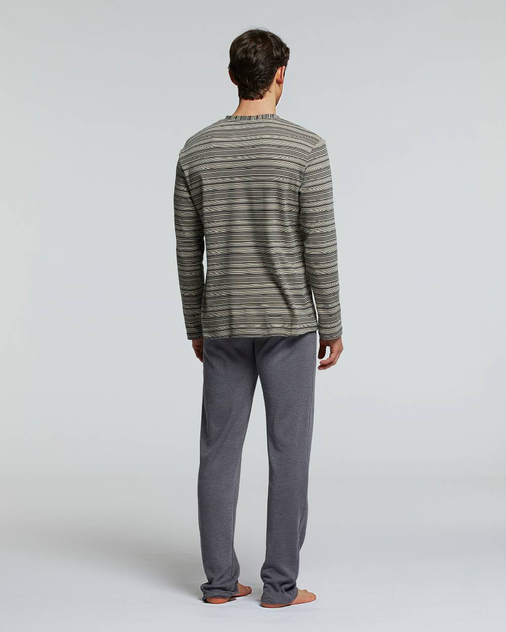 Pompea PIGIAMA LUNGO COTONE INTERLOCK NEBBIOLO