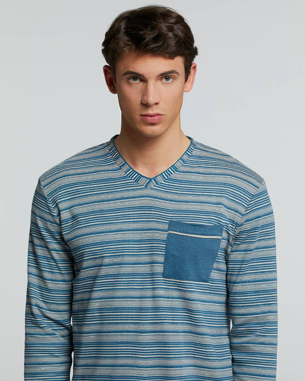 Pompea PIGIAMA LUNGO COTONE INTERLOCK NEBBIOLO