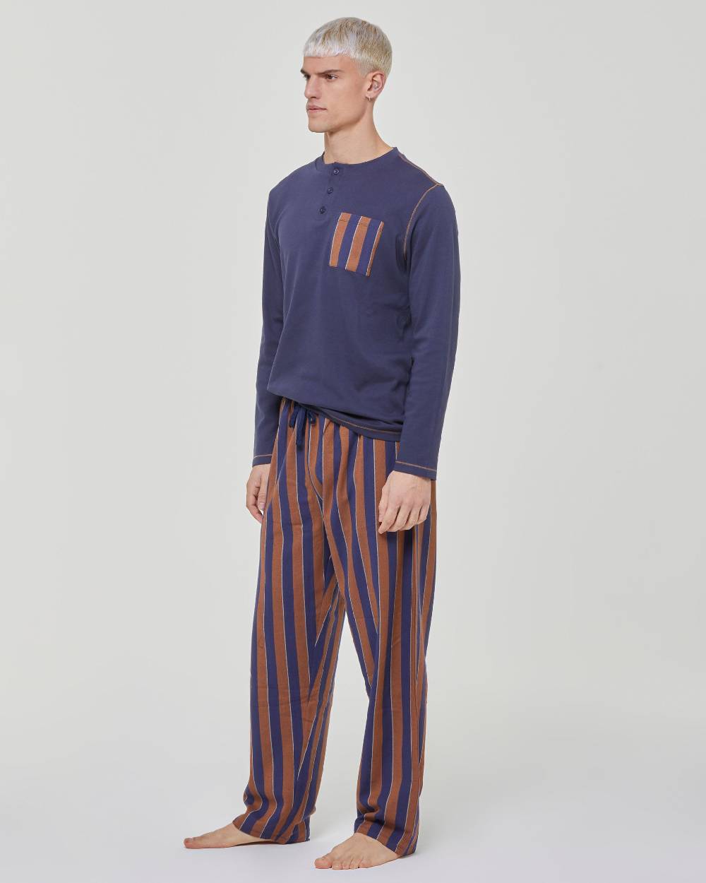 Pompea Pigiama Lungo Cotone Interlock Zenzero