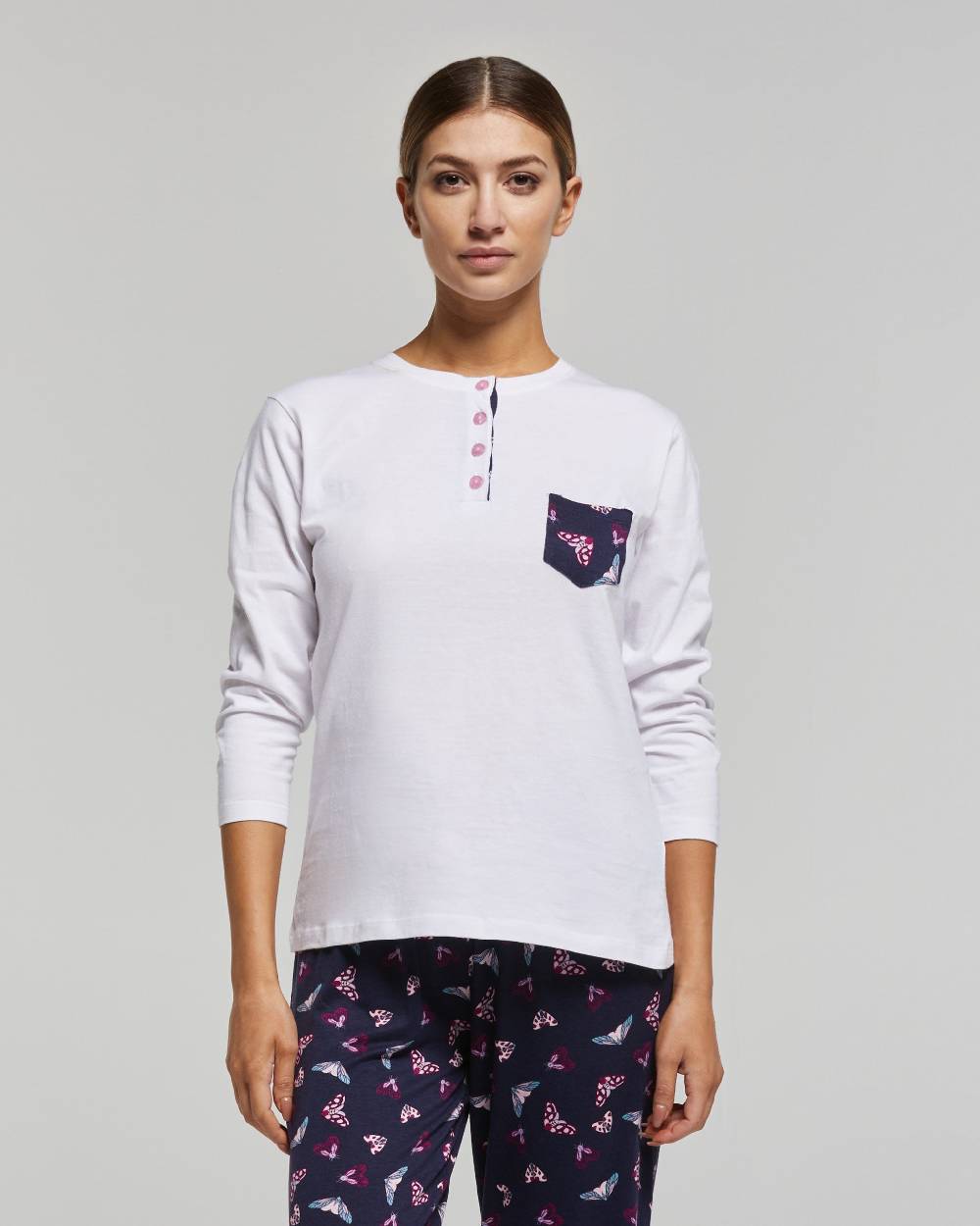 Pompea PIGIAMA LUNGO COTONE ORTENSIA