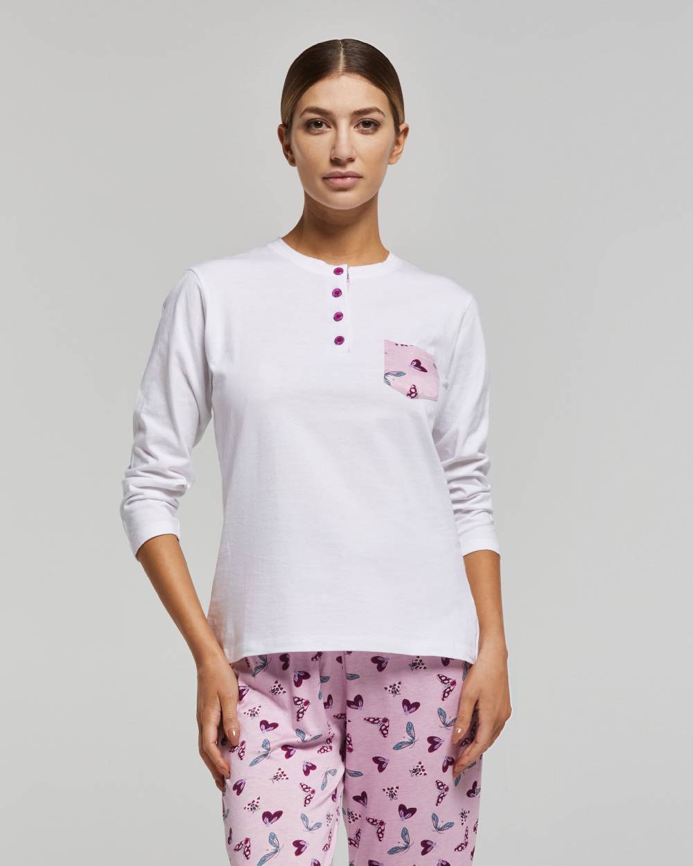 Pompea PIGIAMA LUNGO COTONE ORTENSIA