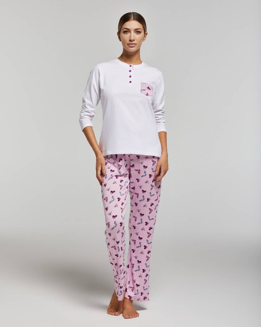 Pompea PIGIAMA LUNGO COTONE ORTENSIA