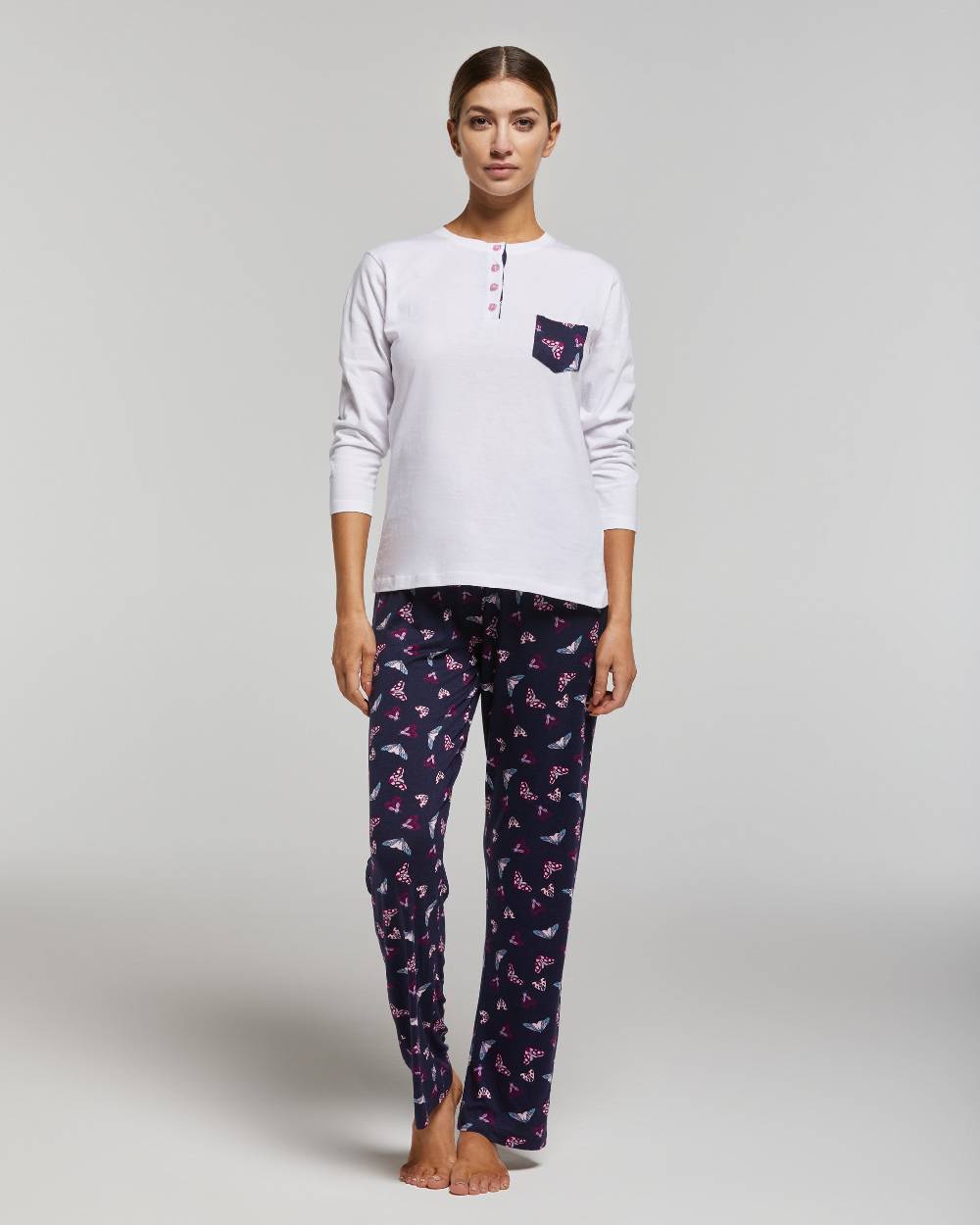 Pompea PIGIAMA LUNGO COTONE ORTENSIA