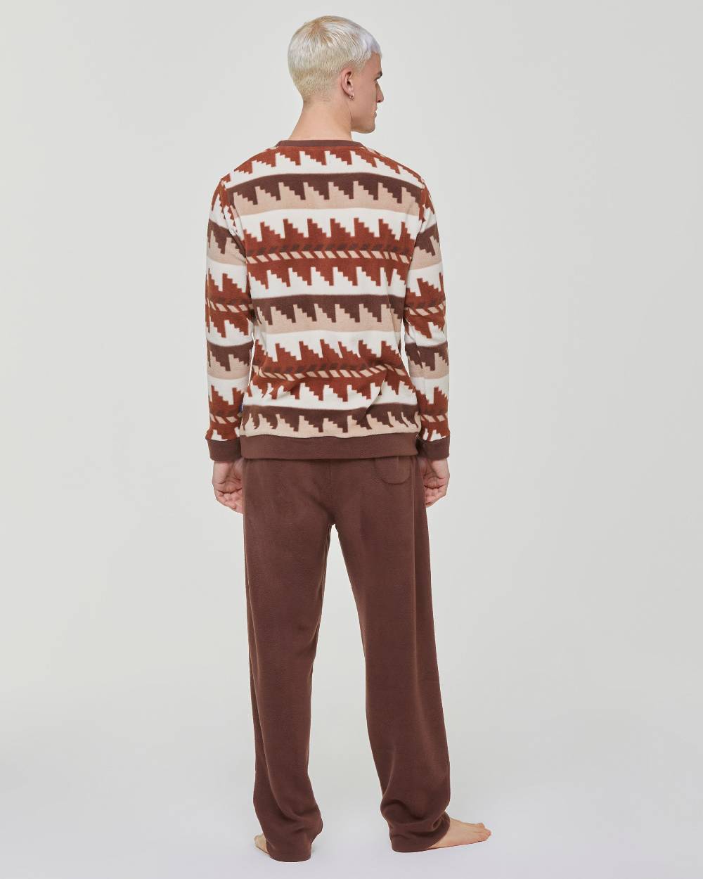 Pompea Pigiama Lungo Micropolar Cacao