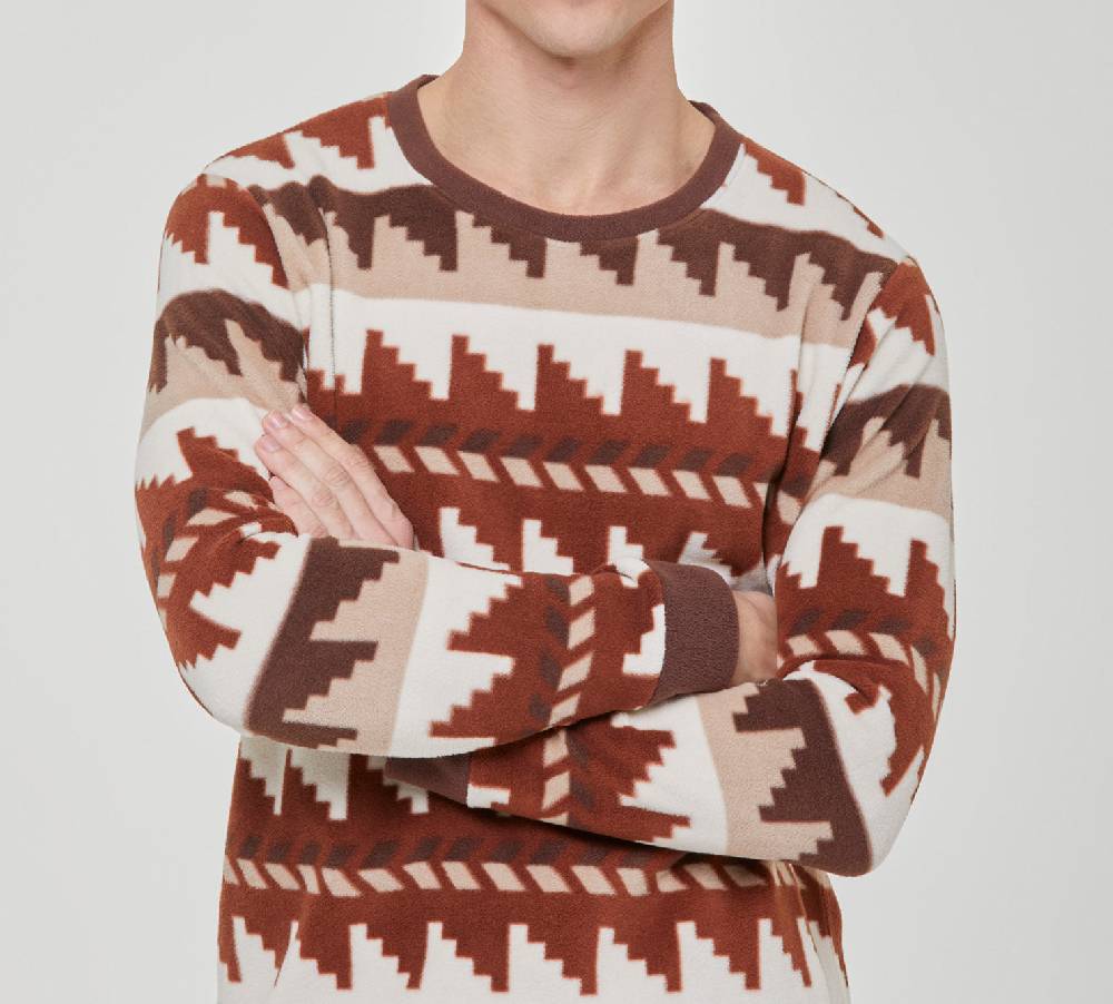 Pompea Pigiama Lungo Micropolar Cacao