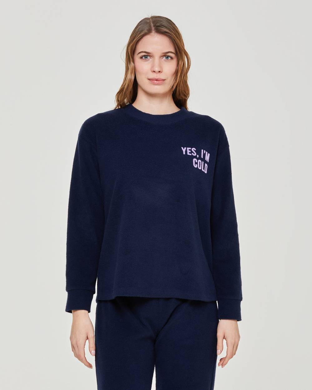 Pompea Pigiama Lungo Micropolar Garofano