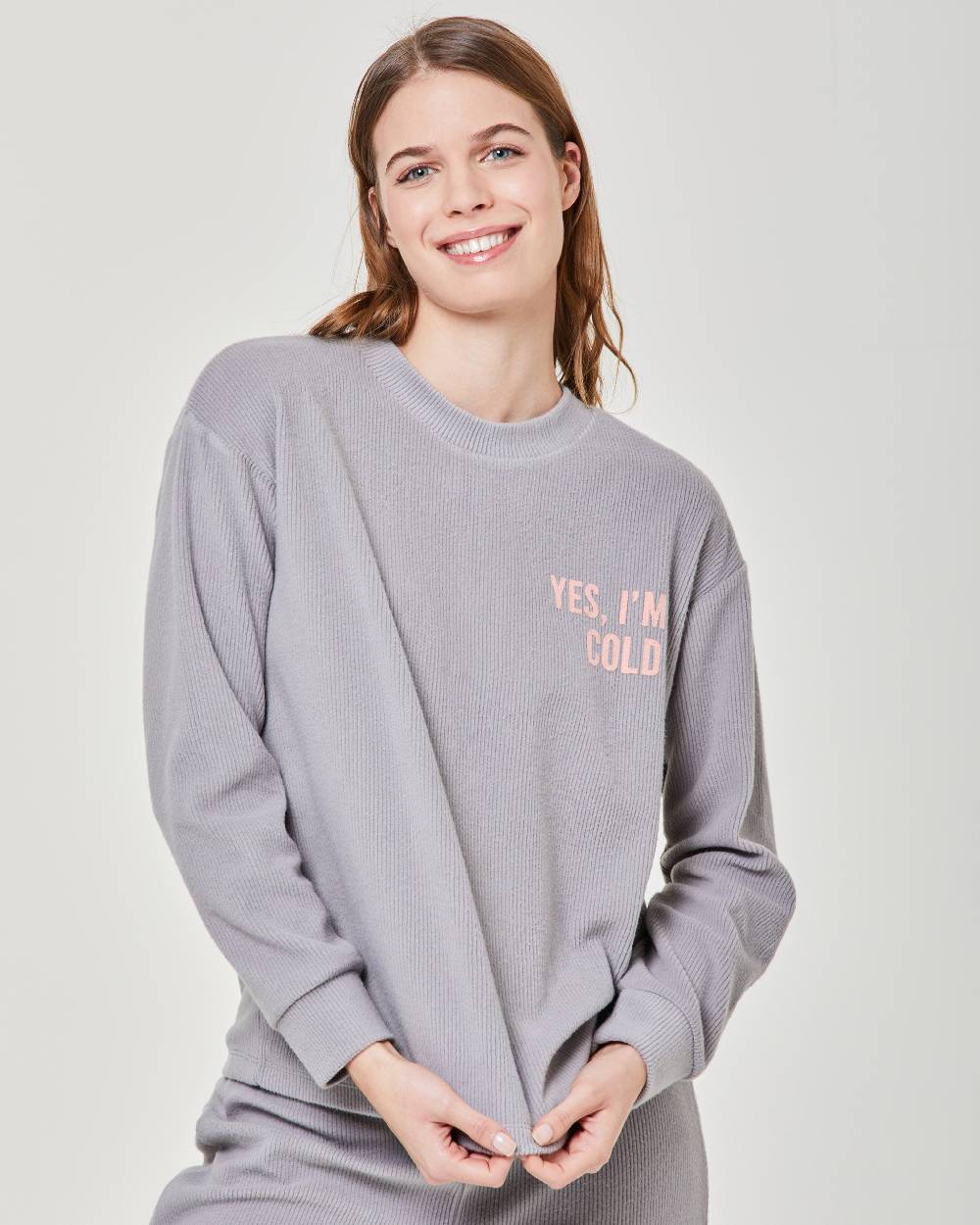 Pompea Pigiama Lungo Micropolar Garofano