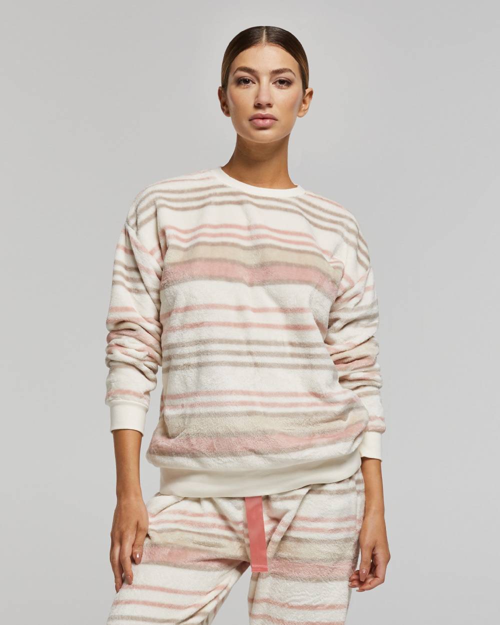 Pompea Pigiama Lungo Micropolar Geranio