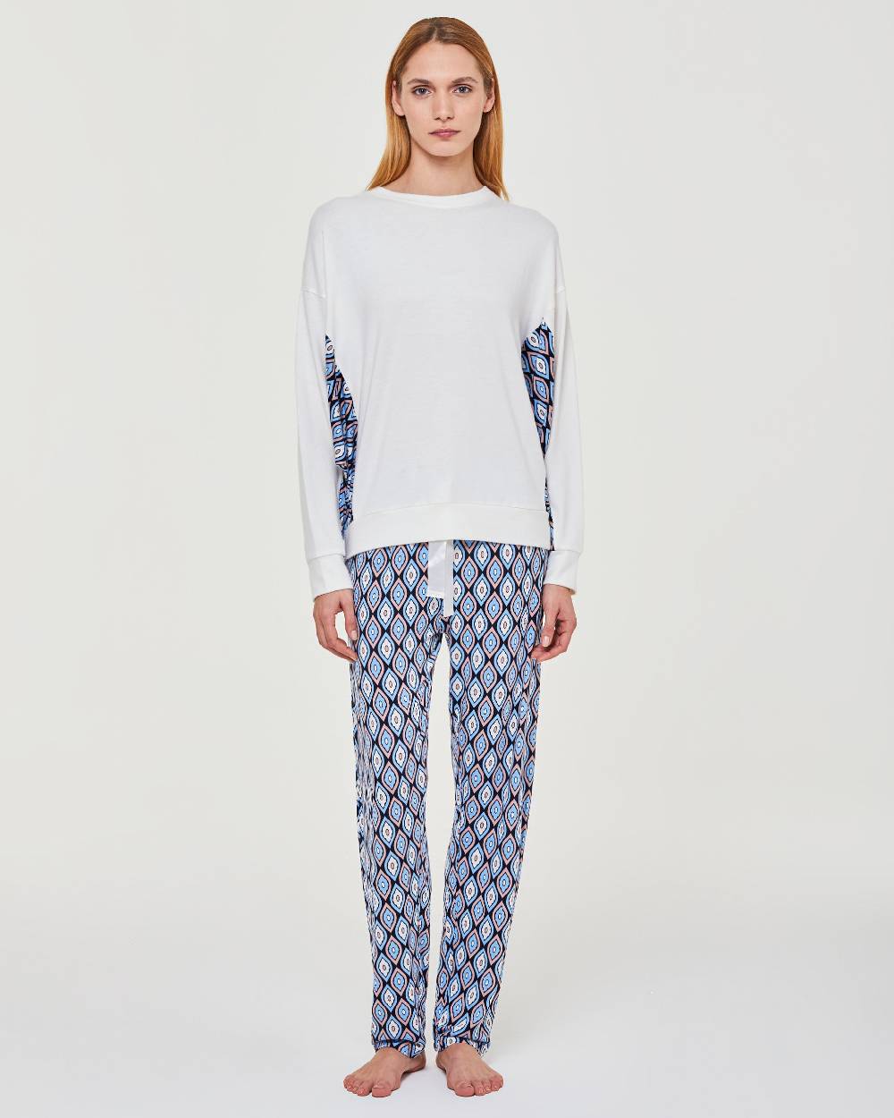 Pompea Pigiama lungo viscosa Bucaneve