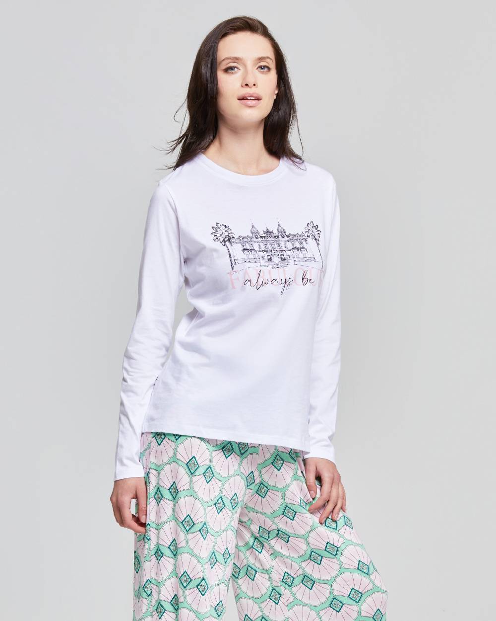 Pompea PIGIAMA LUNGO VISCOSA E COTONE ANNA