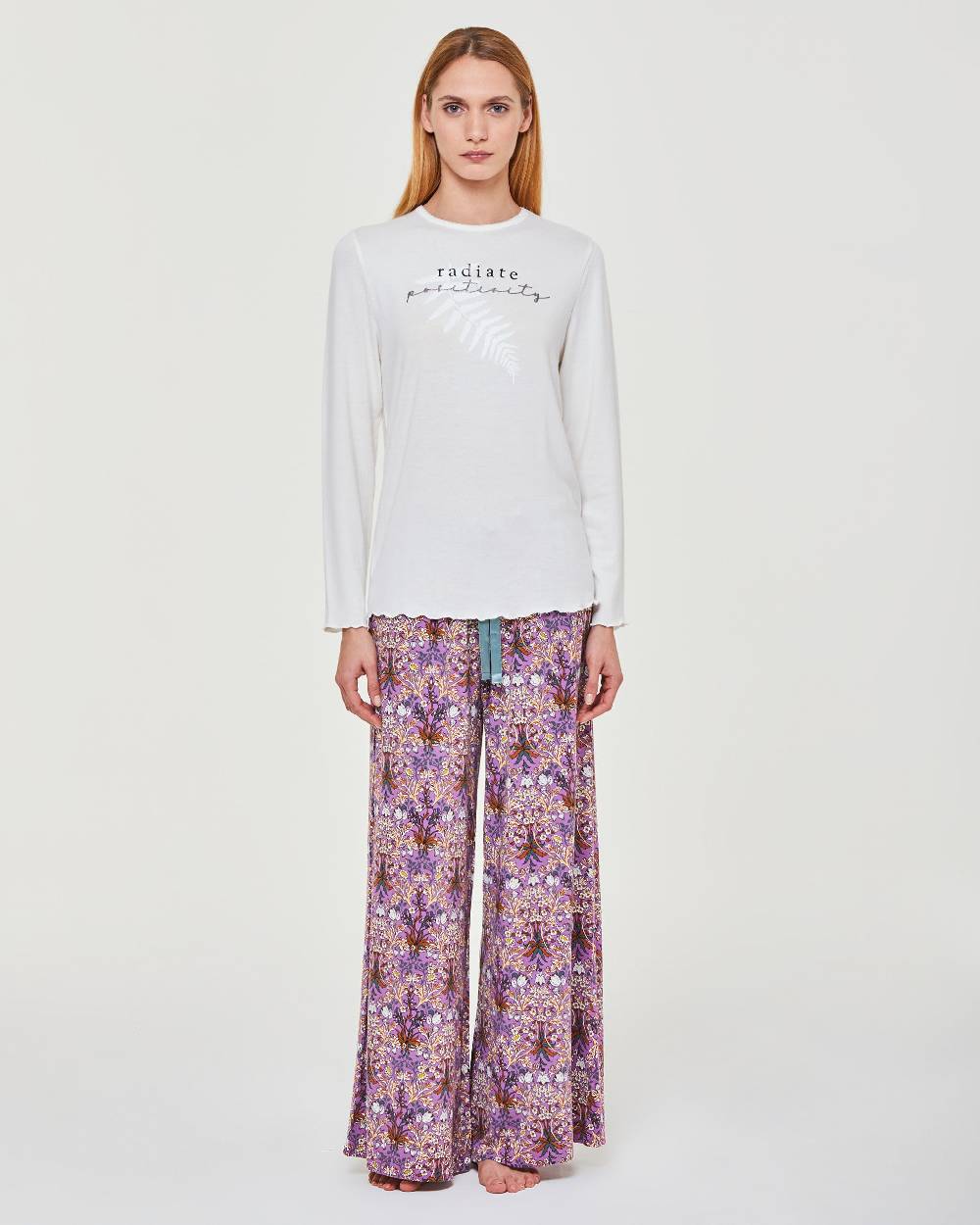 Pompea Pigiama Lungo Viscosa Frangipane