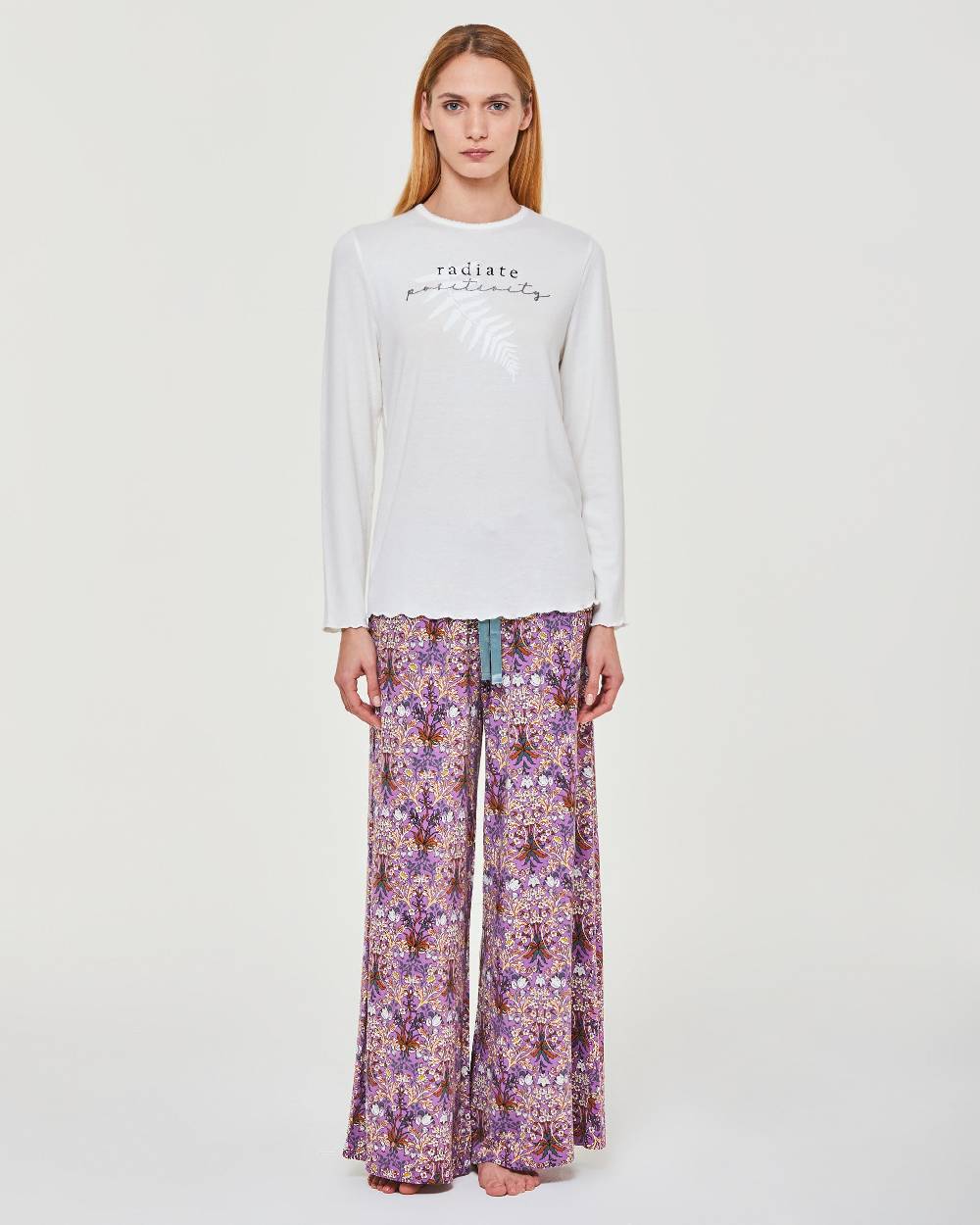 Pompea Pigiama lungo viscosa Frangipane